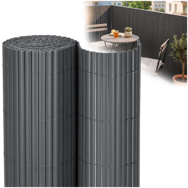 Osłona PVC maskująca na balkon, taras, ogrodzenie 500x120 cm ciemnoszara