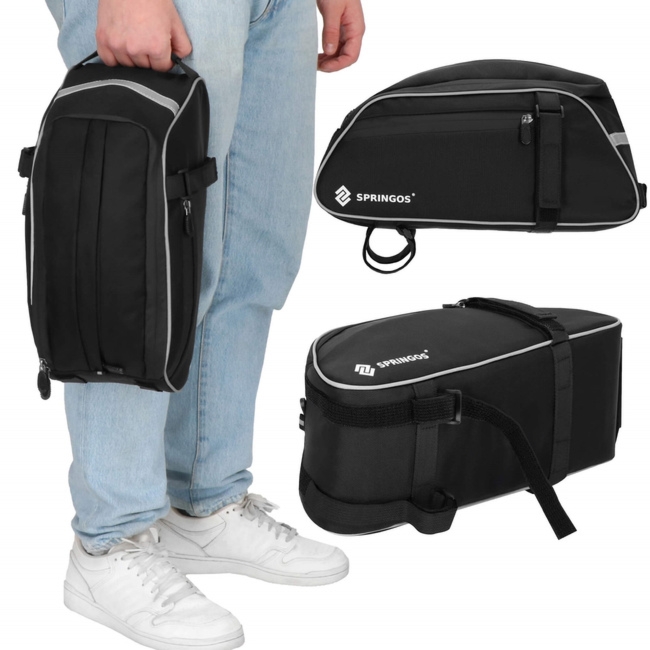 Torba rowerowa na bagażnik, sakwa 12l czarna