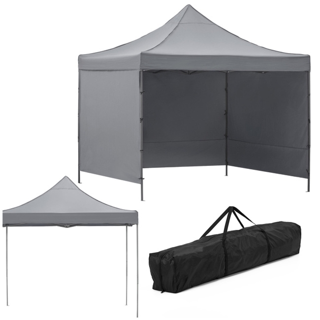 Namiot handlowy 3x3 m ogrodowy pawilon targowy ekspresowy na imprezy, catering szary