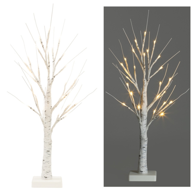 Świecące drzewko 60 cm brzoza 25 Led drzewko świąteczne dekoracja ozdoba świetlna