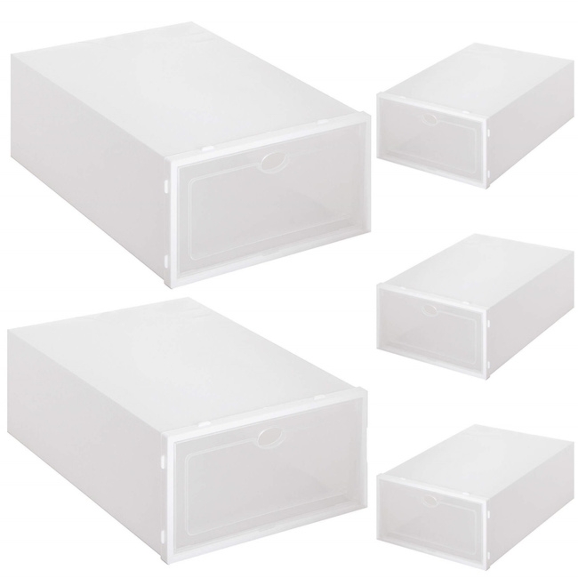 Organizer na buty 31x21,5x12,5 cm zestaw 5 szt. pojemniki z otwieraną klapą