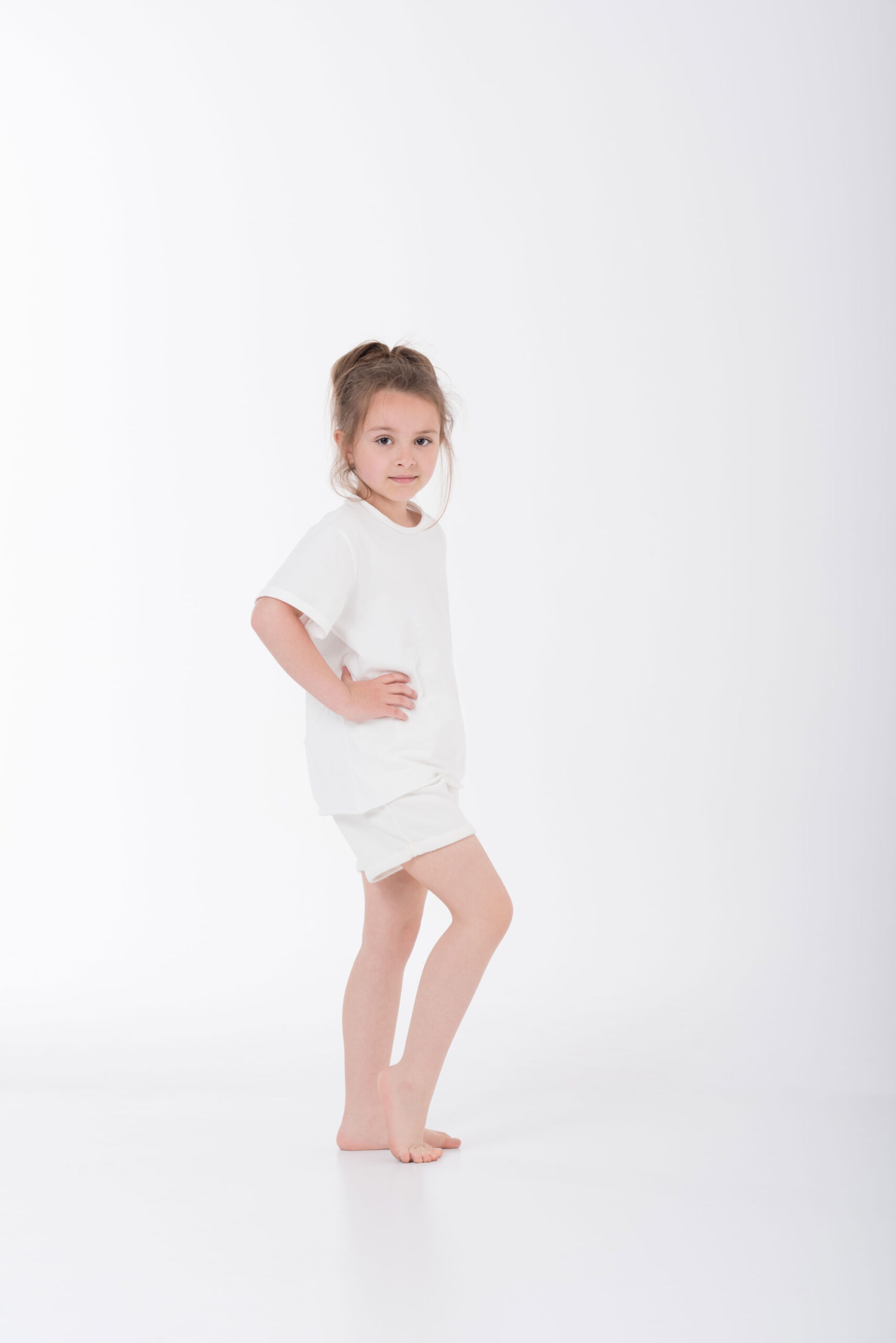 Prosty biały T-shirt dla dziecka Oversize Coconut Milk