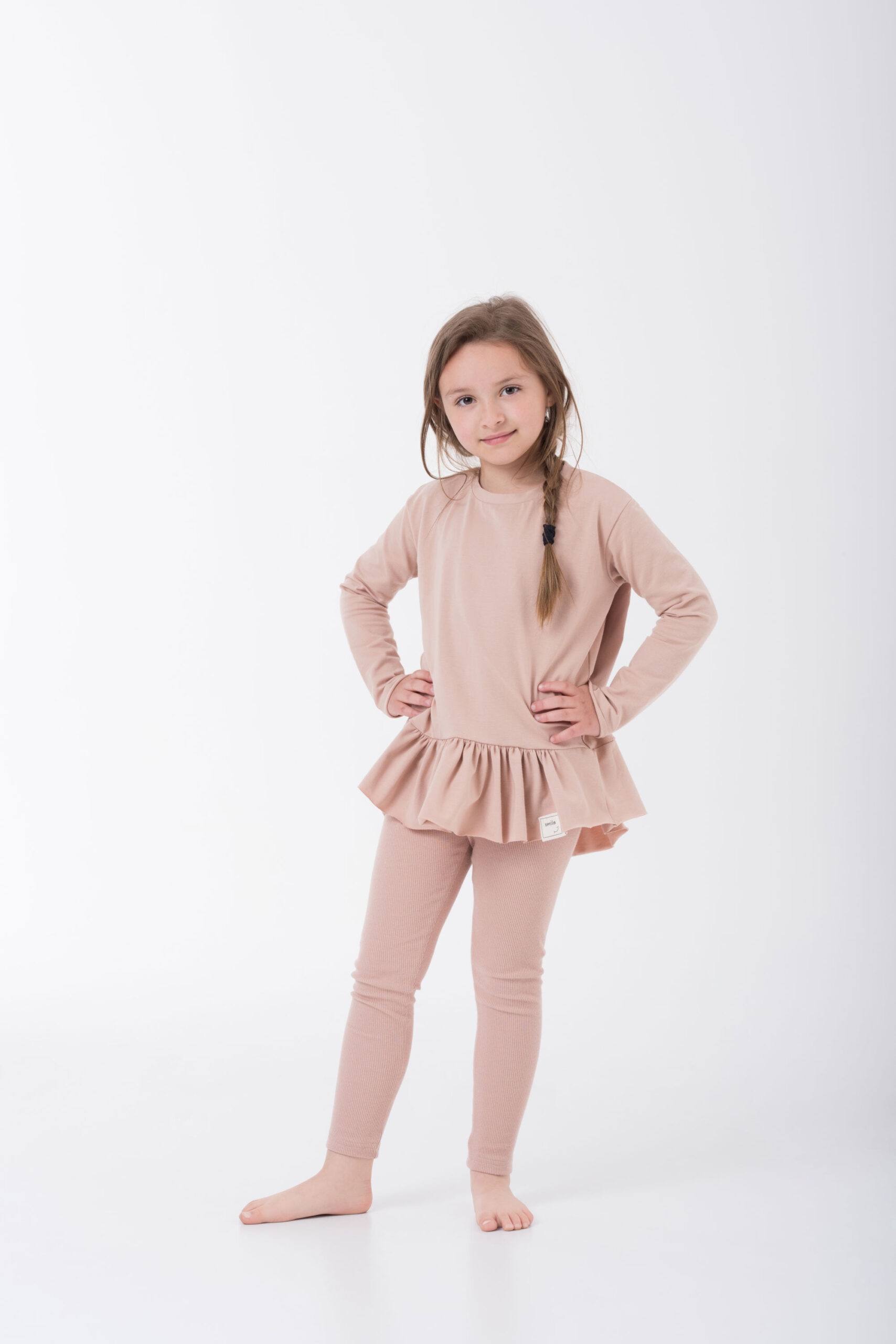 Różowa bluzka z falbanką dla dziewczynki Childhood Pink Salmon - 110/116