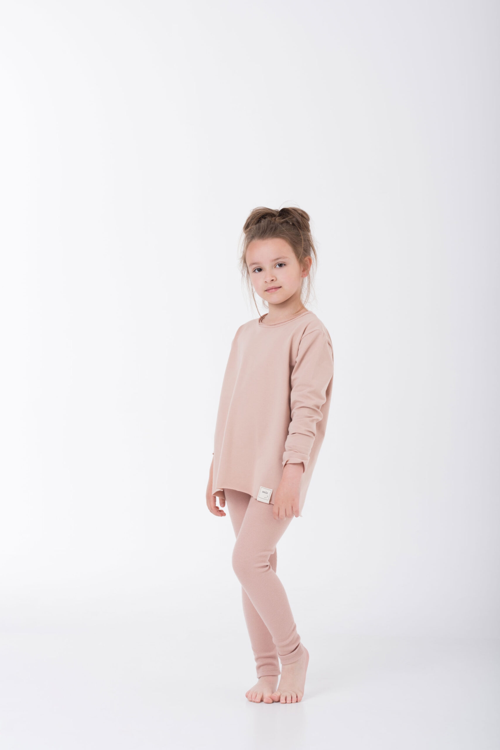 Dziewczęca luźna bluzeczka Longsleeve Pink Salmon - 110/116