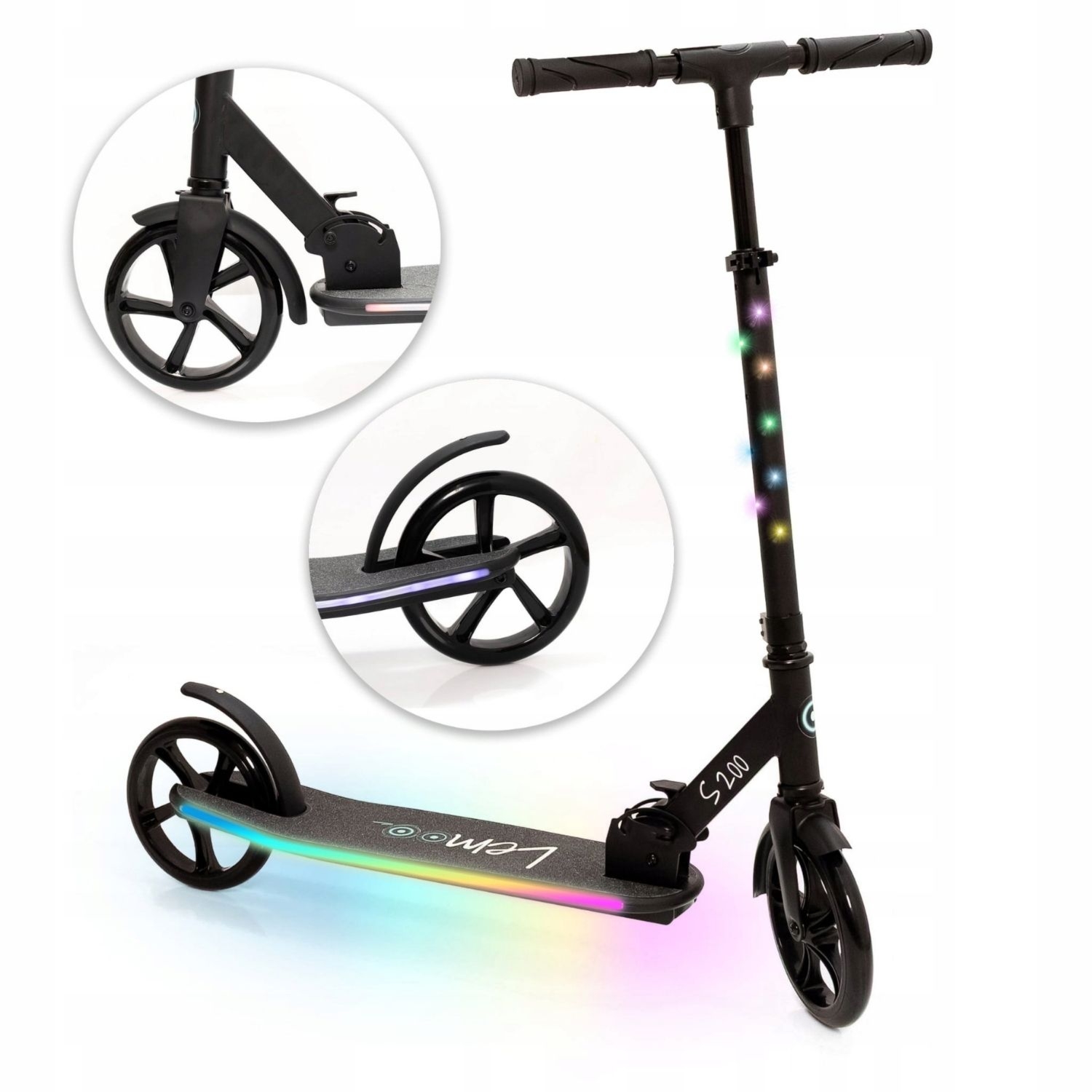 Hulajnoga LED Lemoo S200 z dużymi kołami