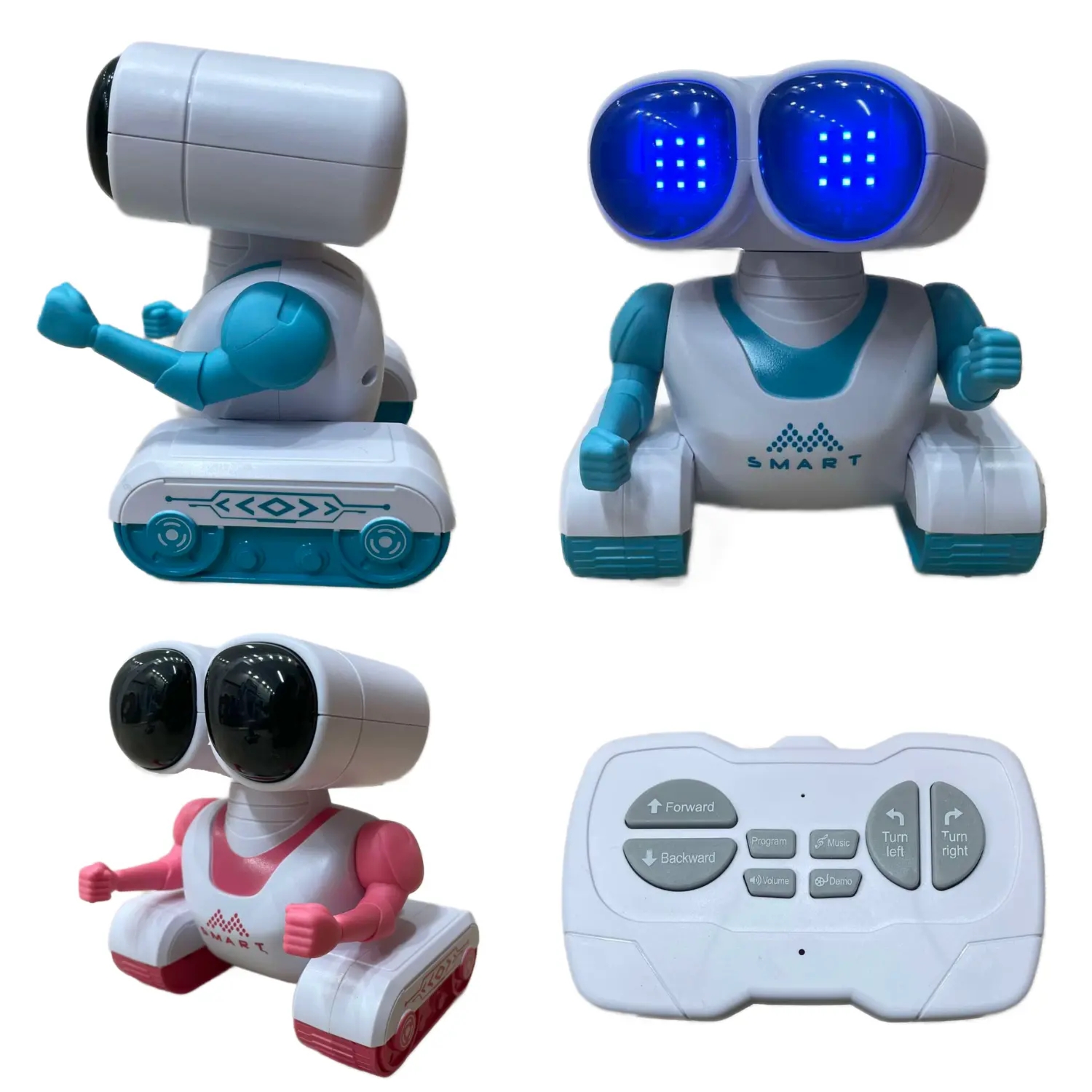 Interaktywny Robot Zdalnie Sterowany E-Wally – Idealna Zabawka dla Dzieci 3-6 lat, Światła LED i Muzyka, Niebieski lub Różowy