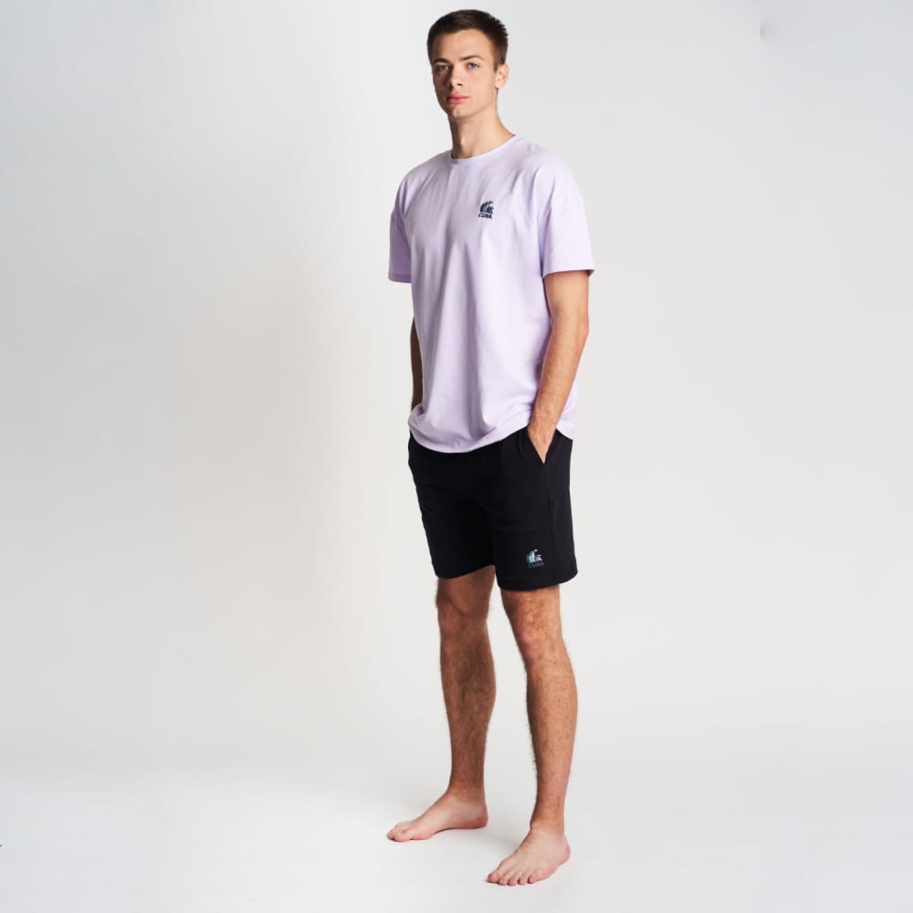 T-shirt bawełniany męski fioletowy Tee Oversize Lavender Fields