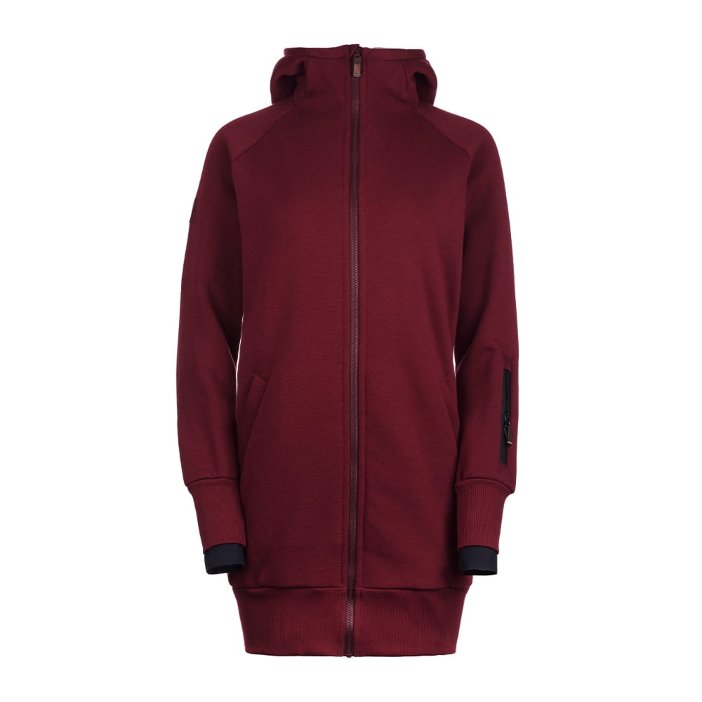 Bluza damska przedłużona bordowa Tramontana - XL