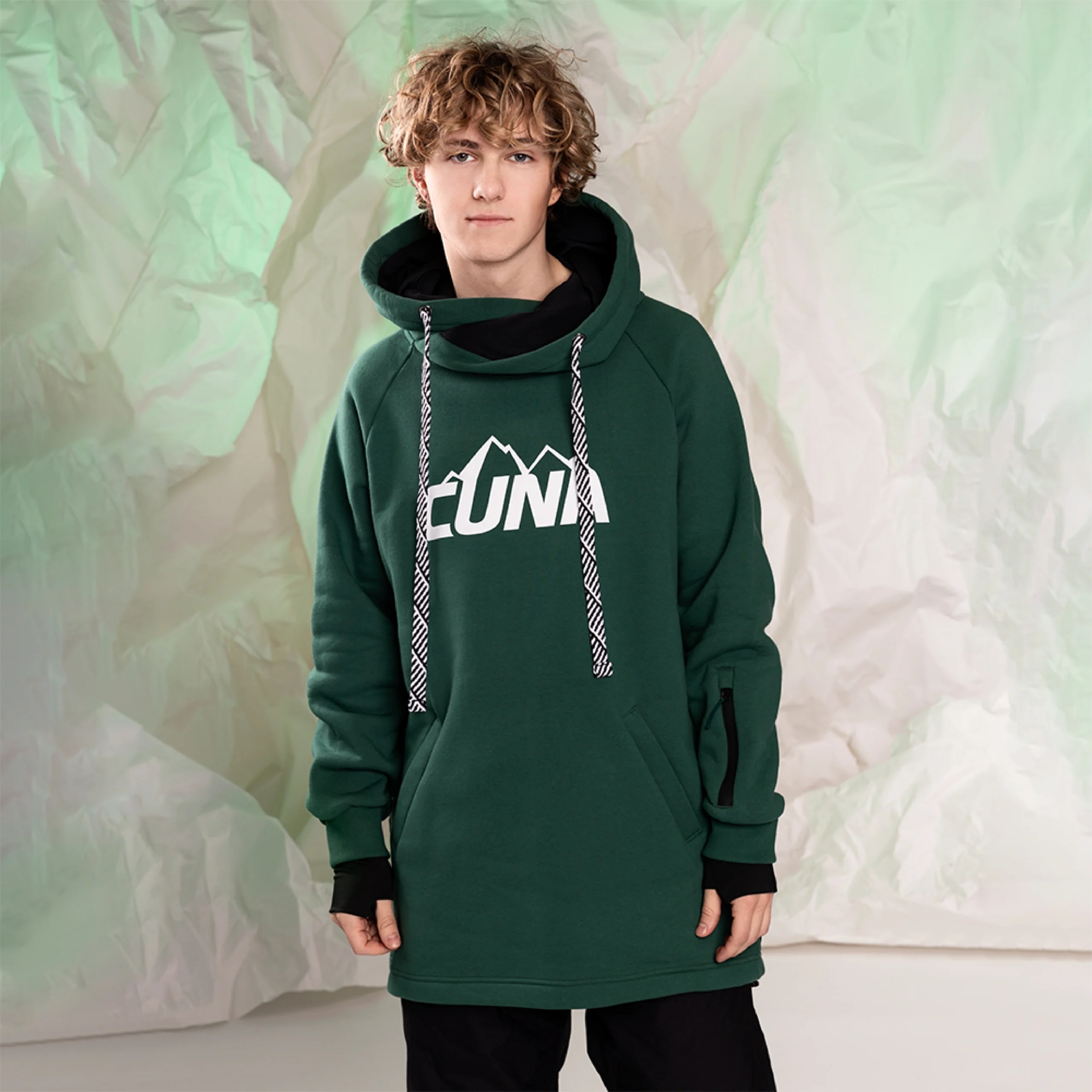 Bluza snowboardowa męska z kapturem zielona Mistral Pro