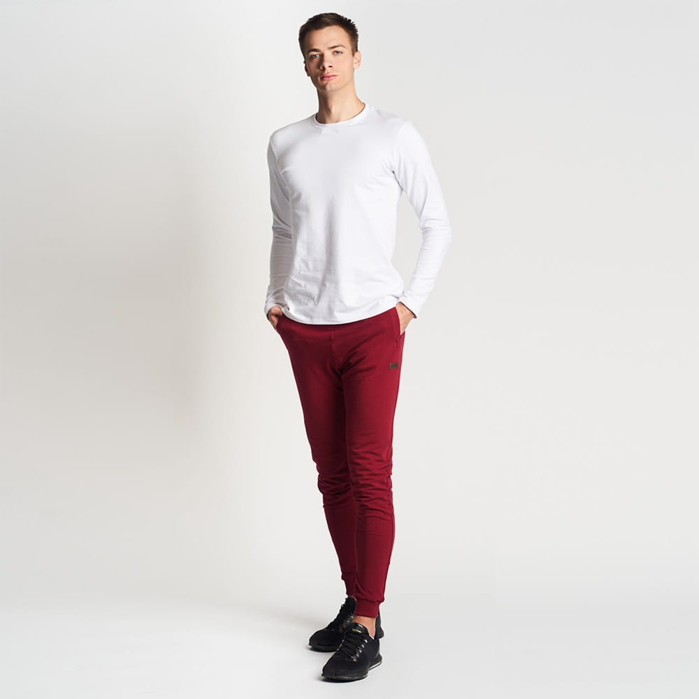 Koszulka bawełniana męska z długim rękawem biała Longsleeve Basic