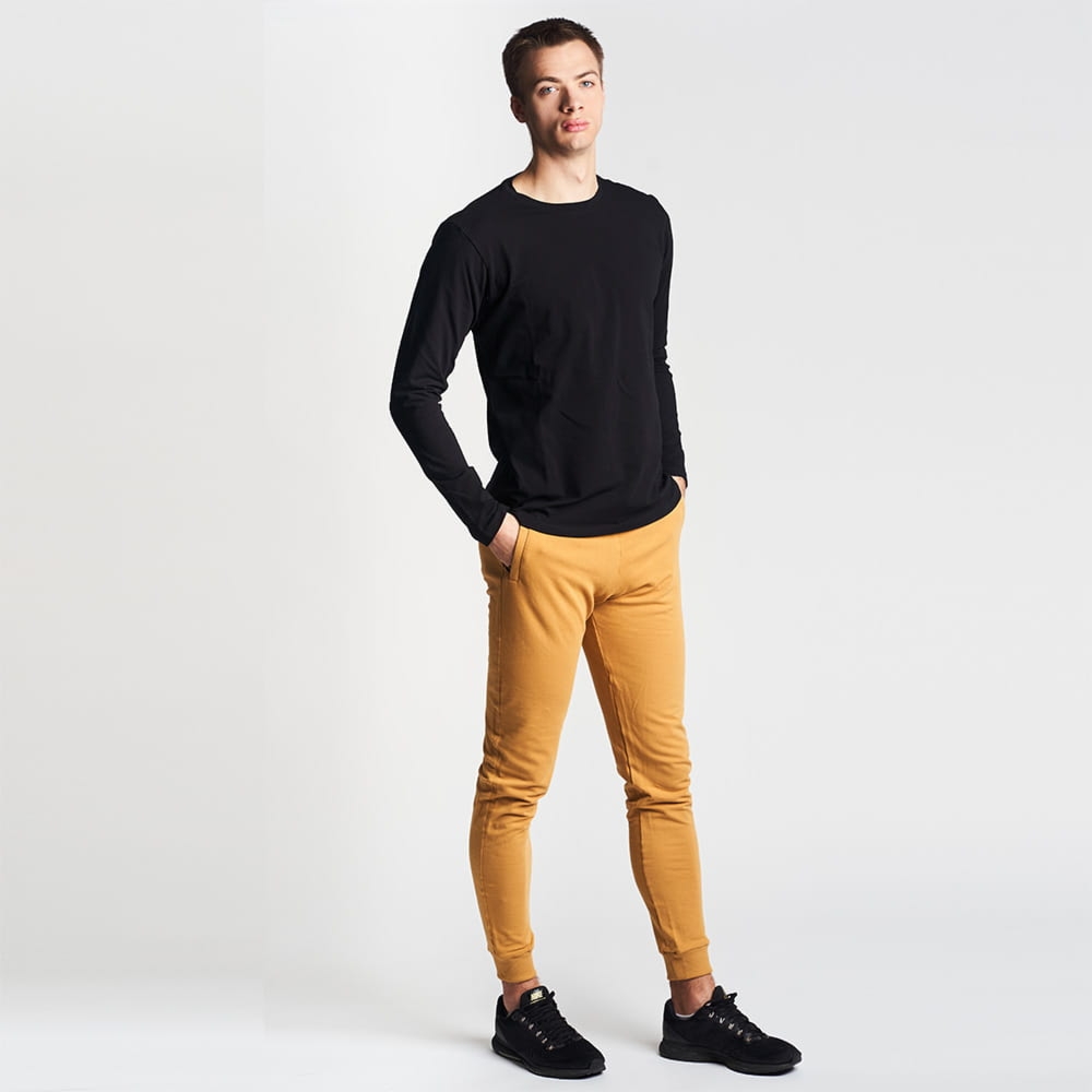 Koszulka bawełniana męska z długim rękawem czarna Longsleeve Basic - L