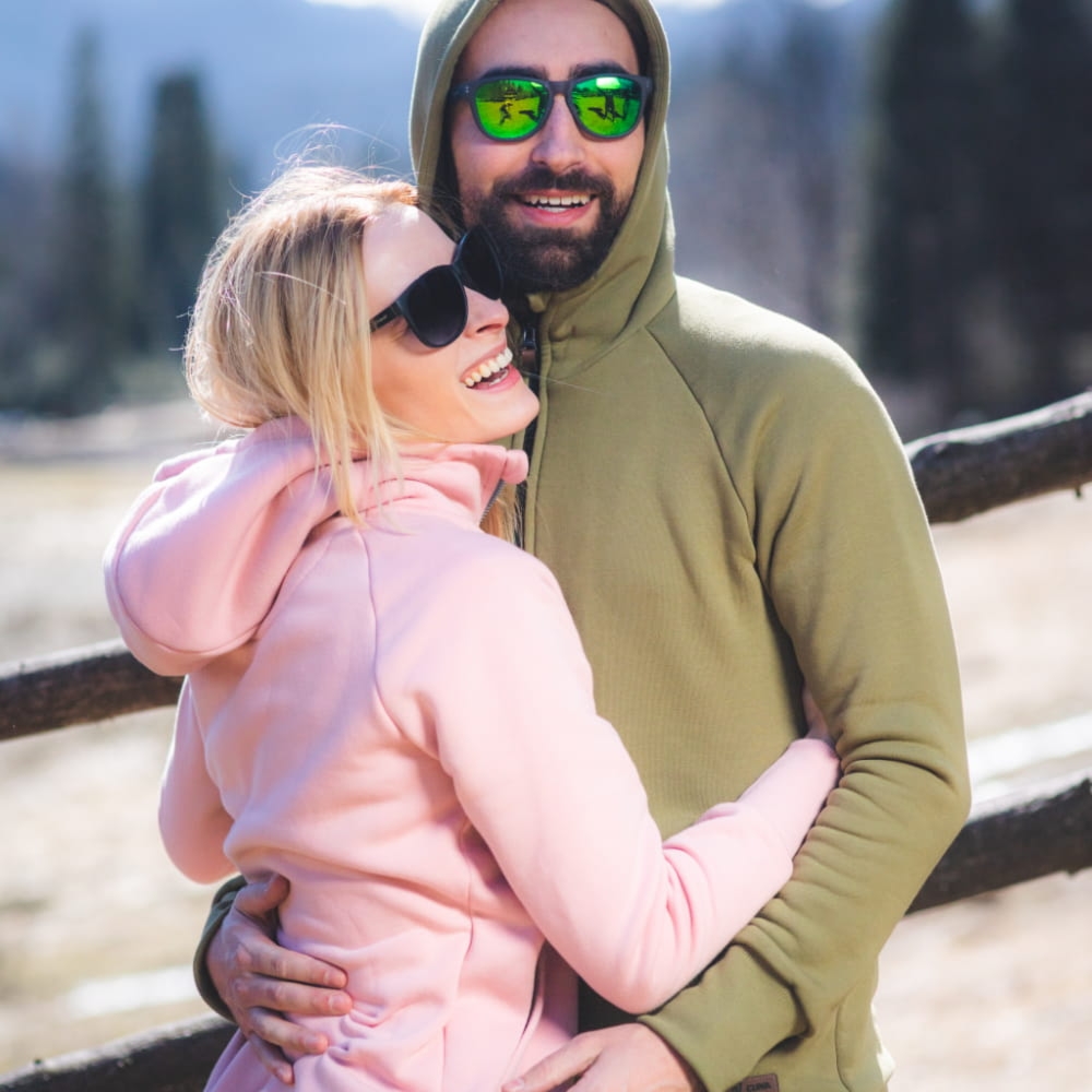 Bluza bawełniana damska z kapturem i kieszeniami różowa Blizzard - XL