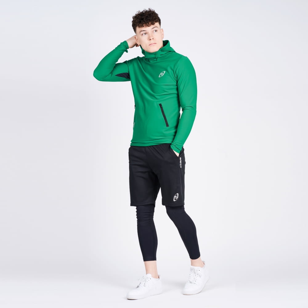 Bluza sportowa do biegania męska z kapturem zielona Wisper Active - M