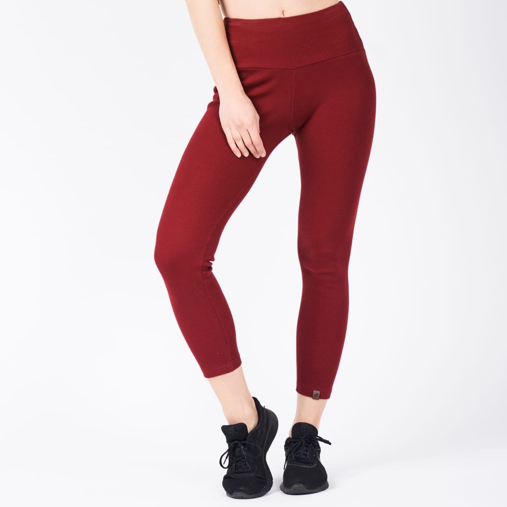 Legginsy bawełniane damskie bordowe HOMY