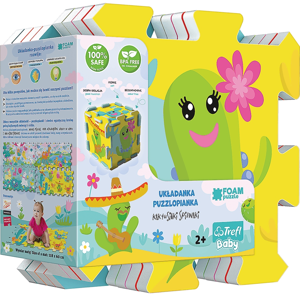 Puzzle piankowe Mata 32x32 8el. Kaktusy 61265