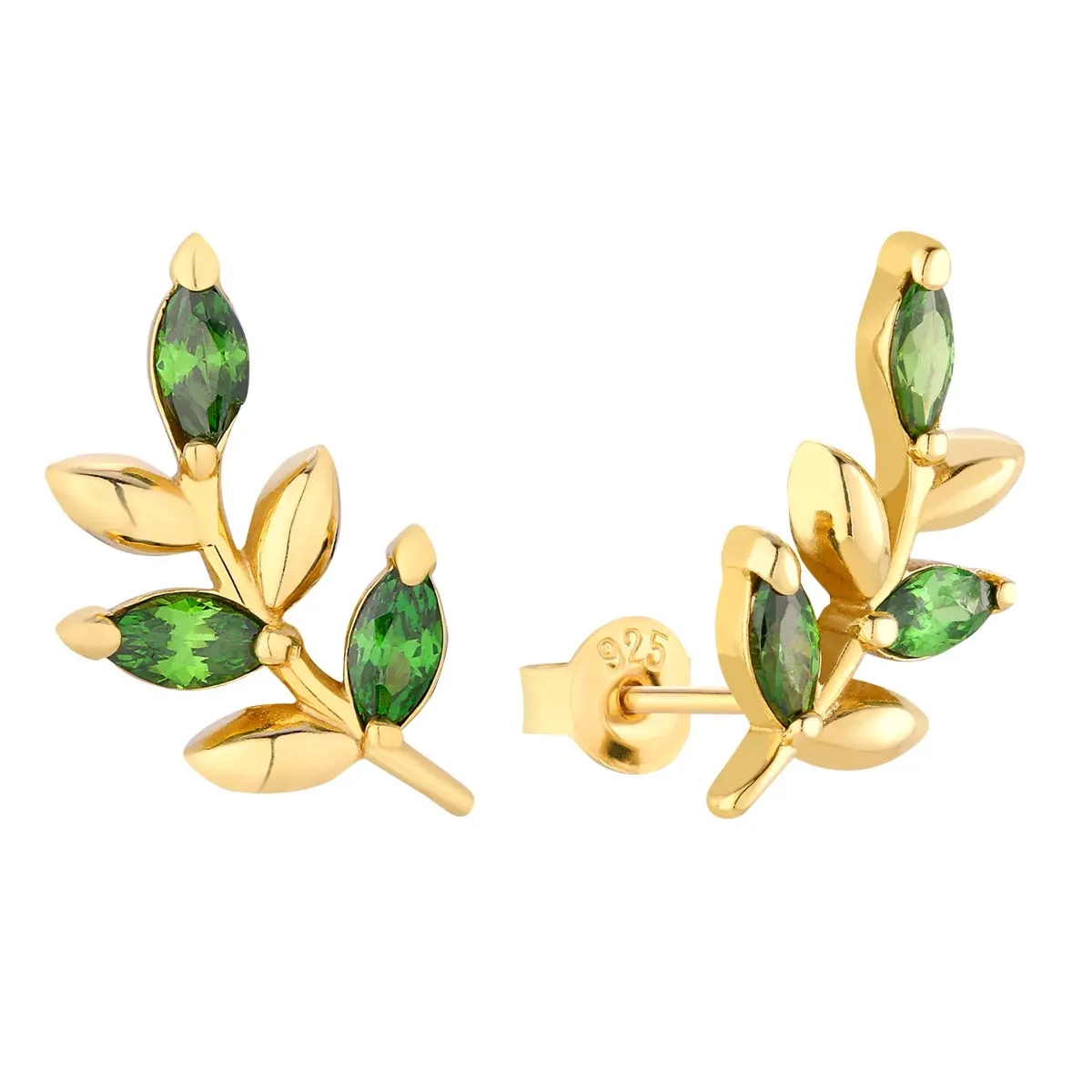 Kolczyki srebrne pozłacane z cyrkoniami Olena