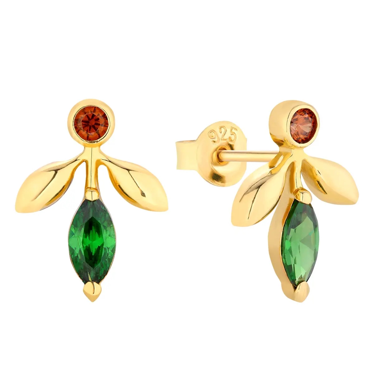 Kolczyki srebrne pozłacane z cyrkoniami Katrina