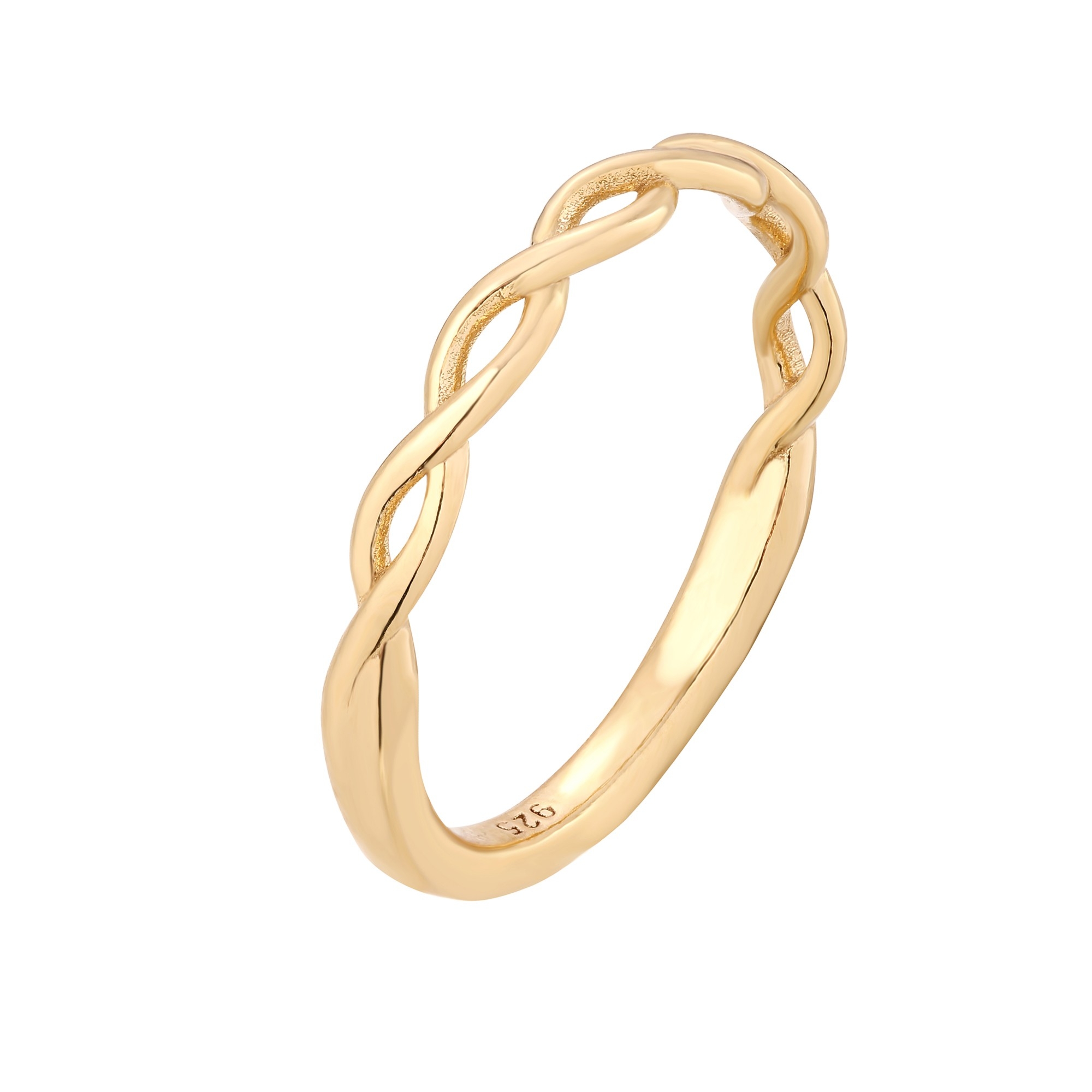 Złoty pleciony pierścionek : pierścionki - 14