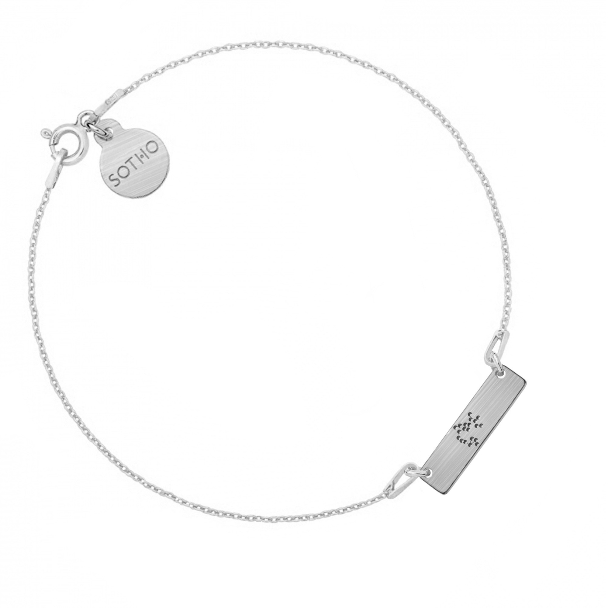 Srebrna matowa bransoletka z konstelacją Strzelca