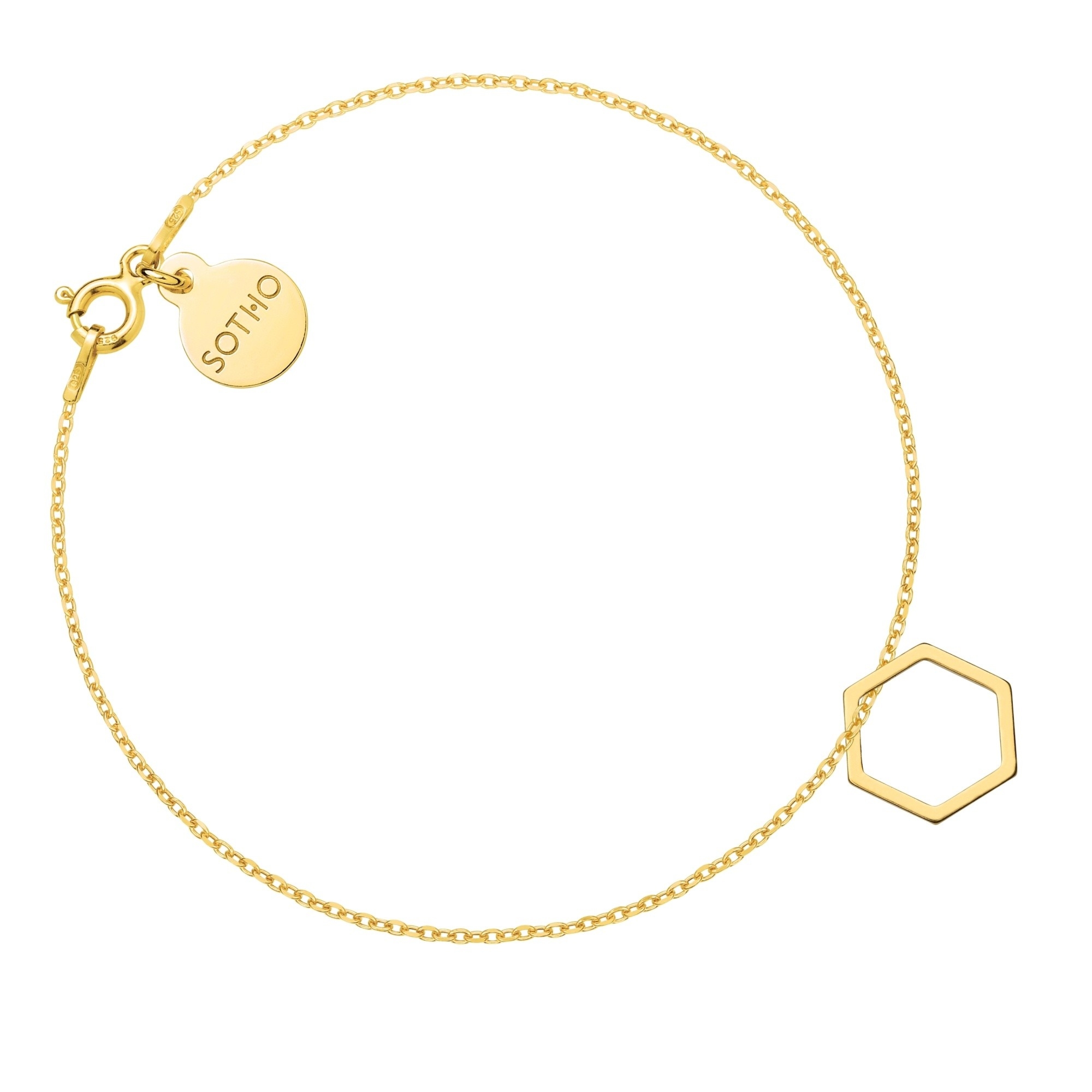 Złota bransoletka z sześciokątem