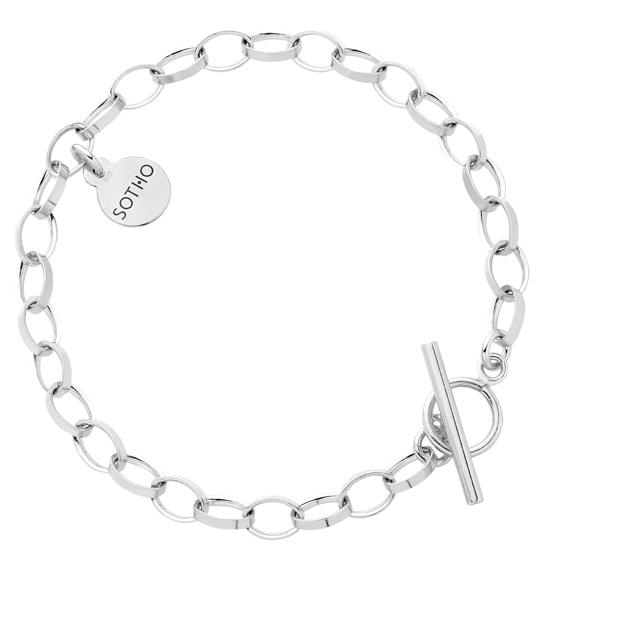 Srebrna masywna bransoletka z ozdobnym zapięciem