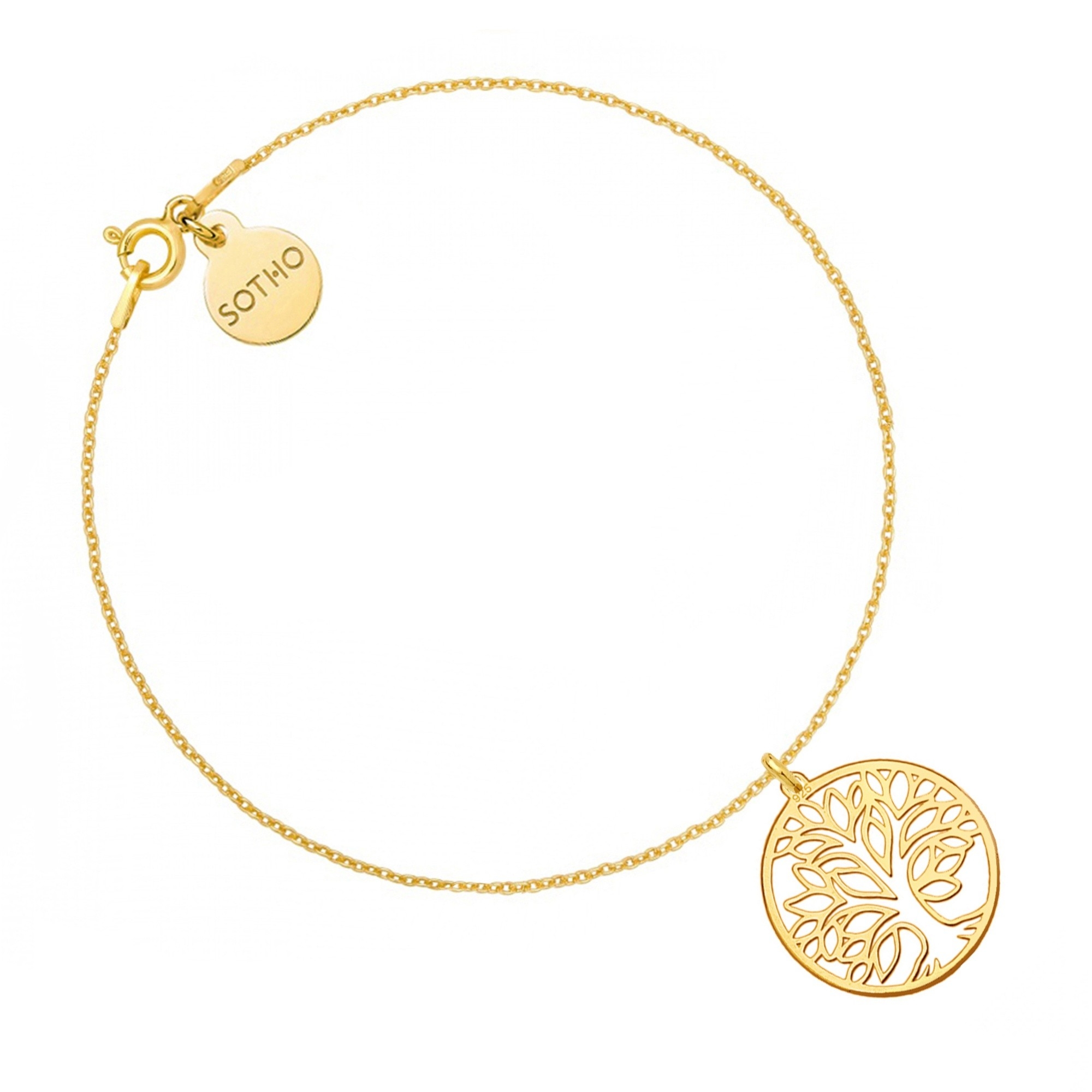 Złota bransoletka z drzewkiem