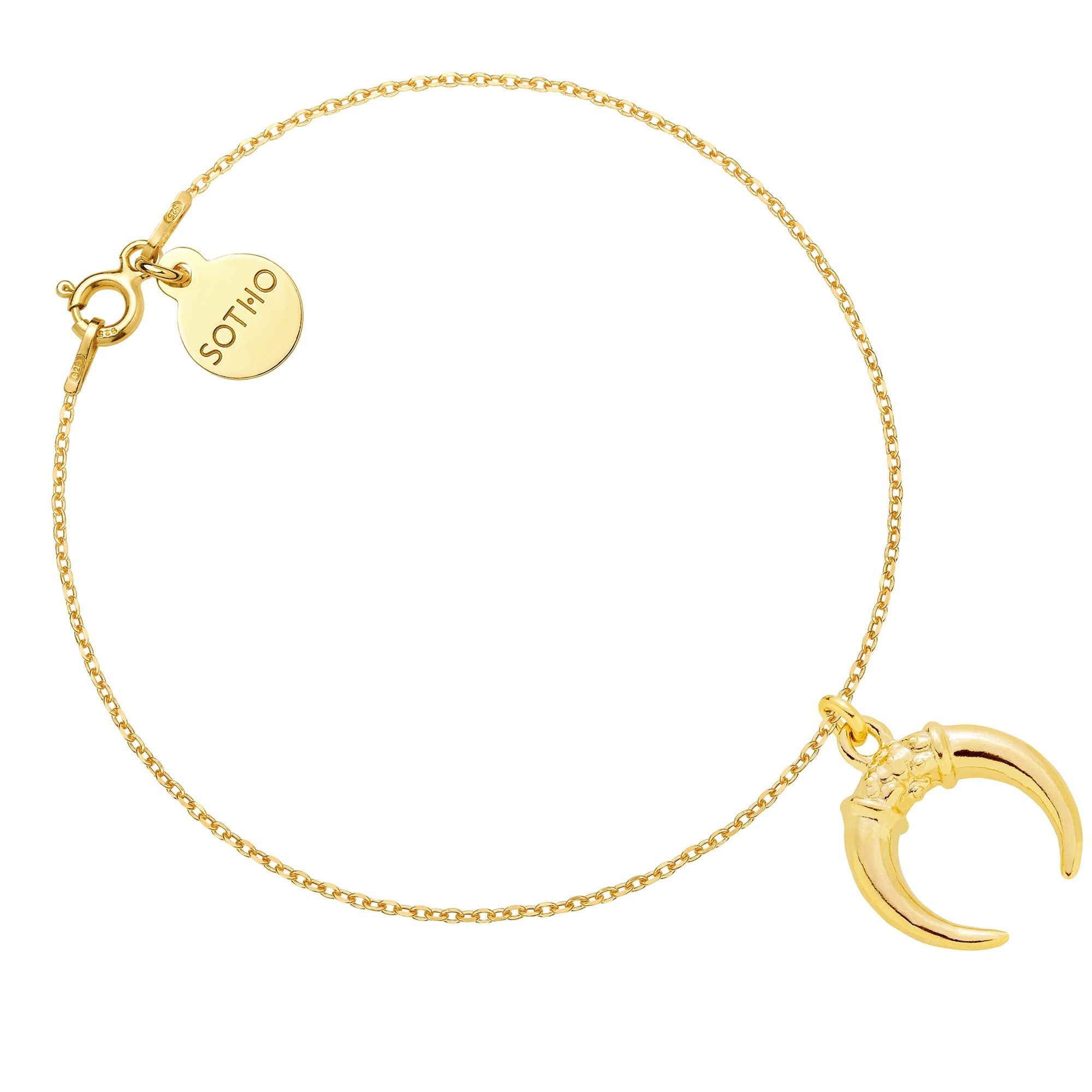 Złota bransoletka z rogami