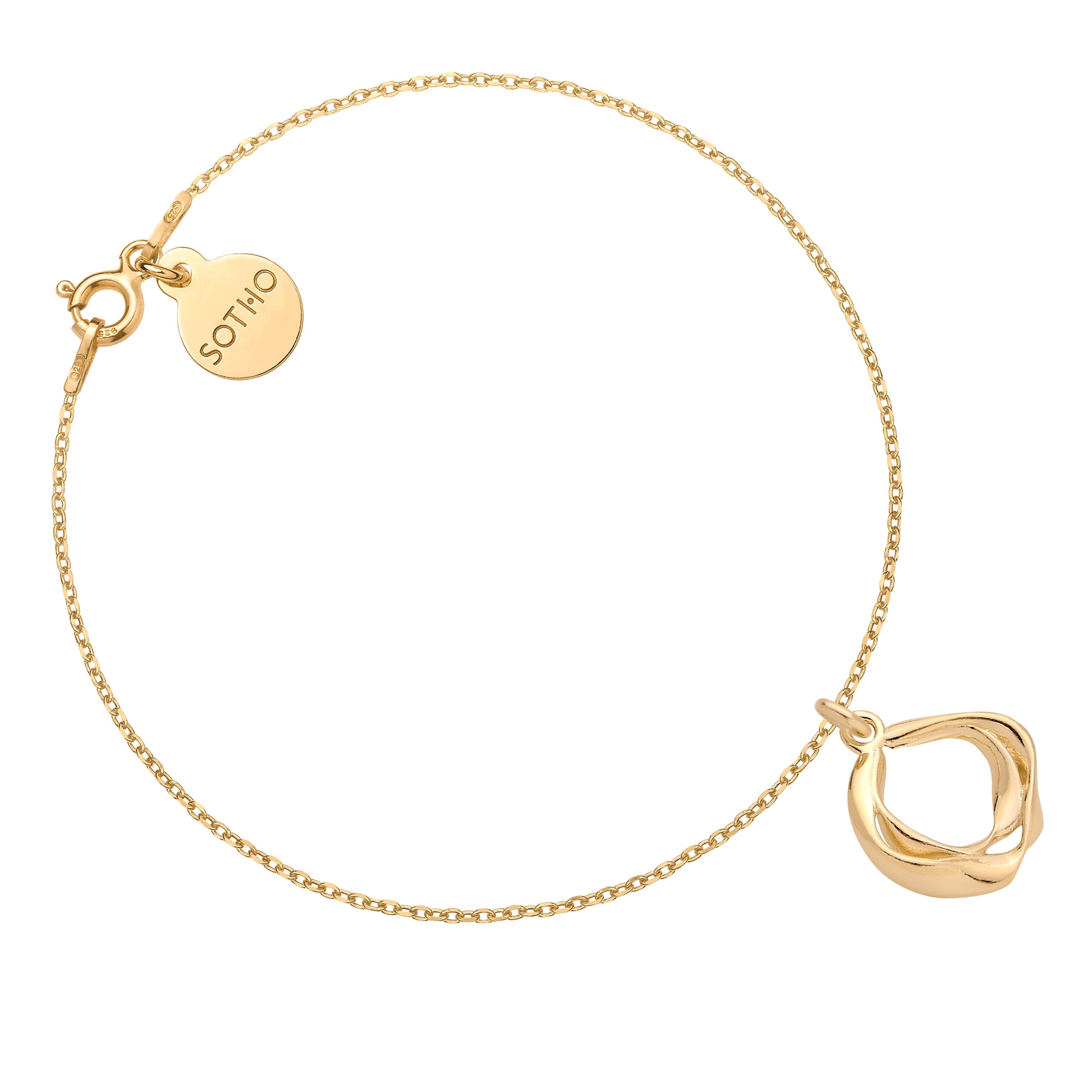 Złota bransoletka z ozdobną zawieszką