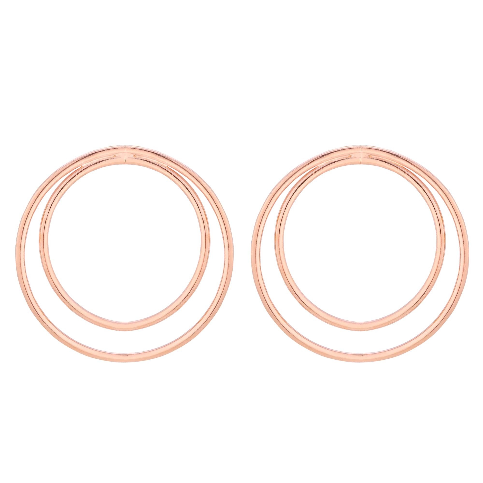Kolczyki podwójne koła w różowym złocie