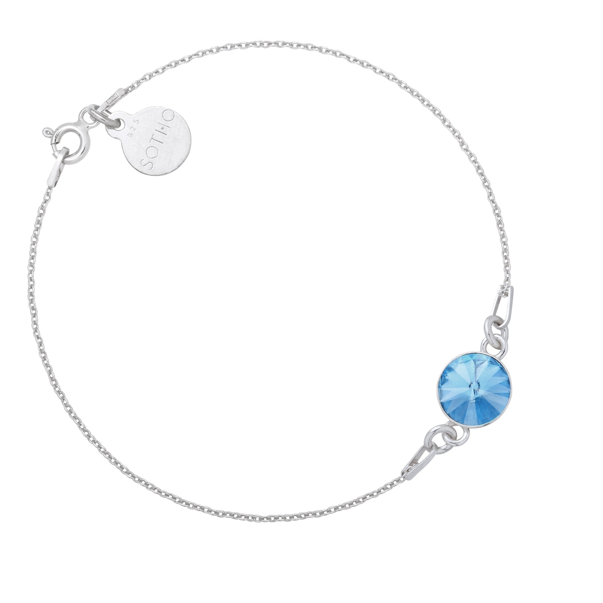 Srebrna bransoletka z jasnoniebieskim kryształem SWAROVSKI® CRYSTAL