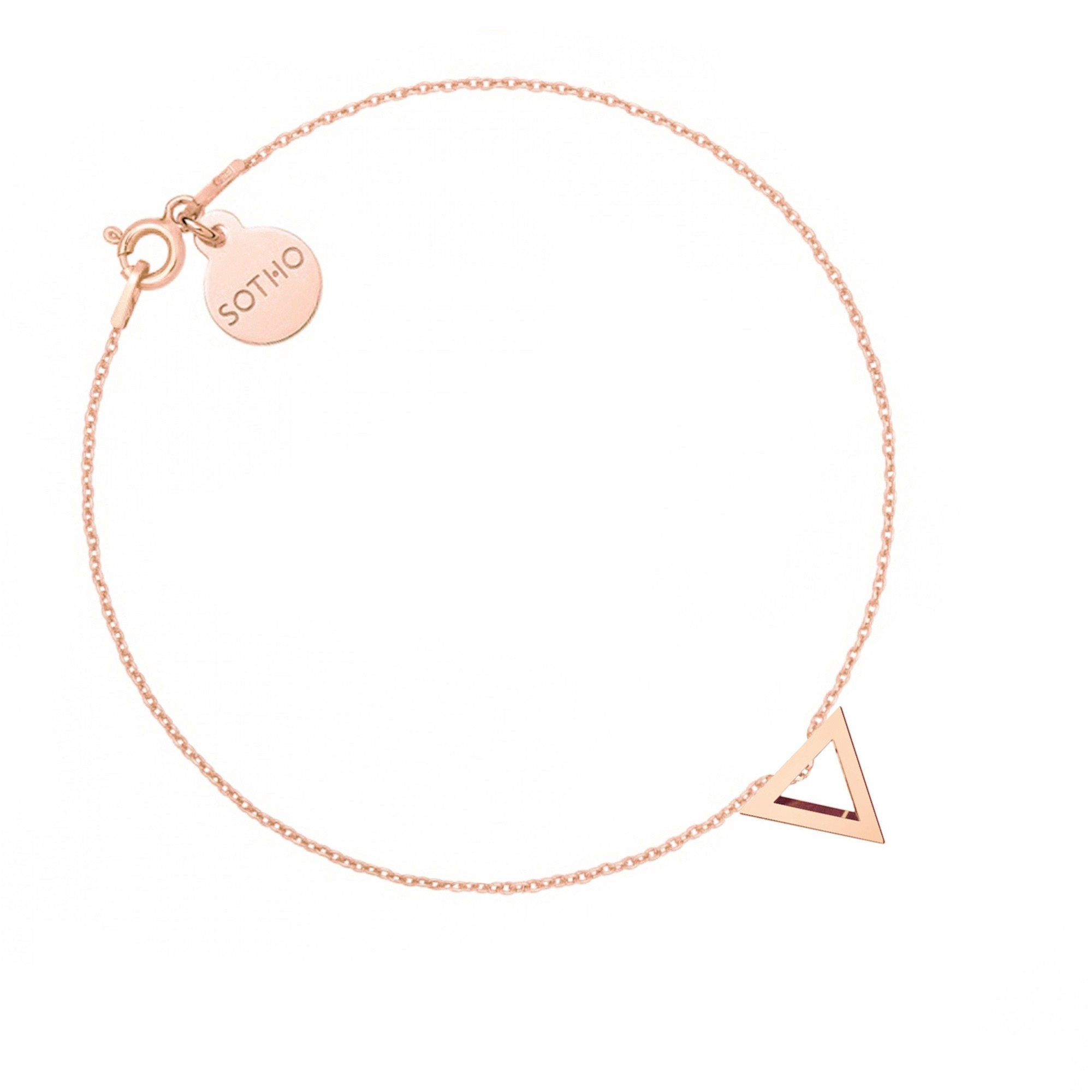 Bransoletka z przestrzennym trójkątem z różowego złota