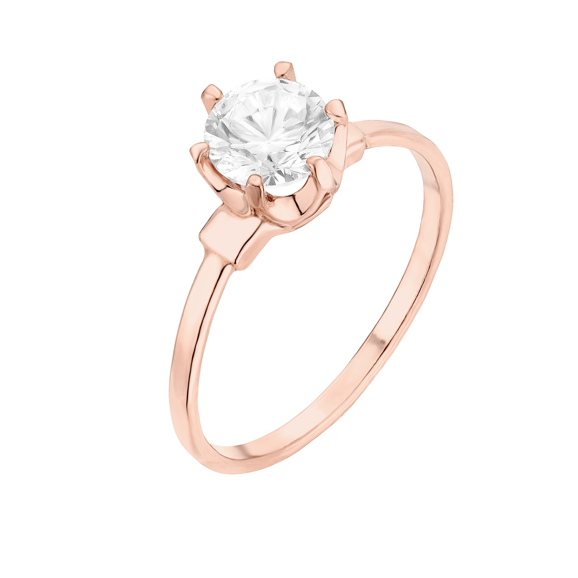 Pierścionek z różowego złota z małą cyrkonią : pierścionki - 14