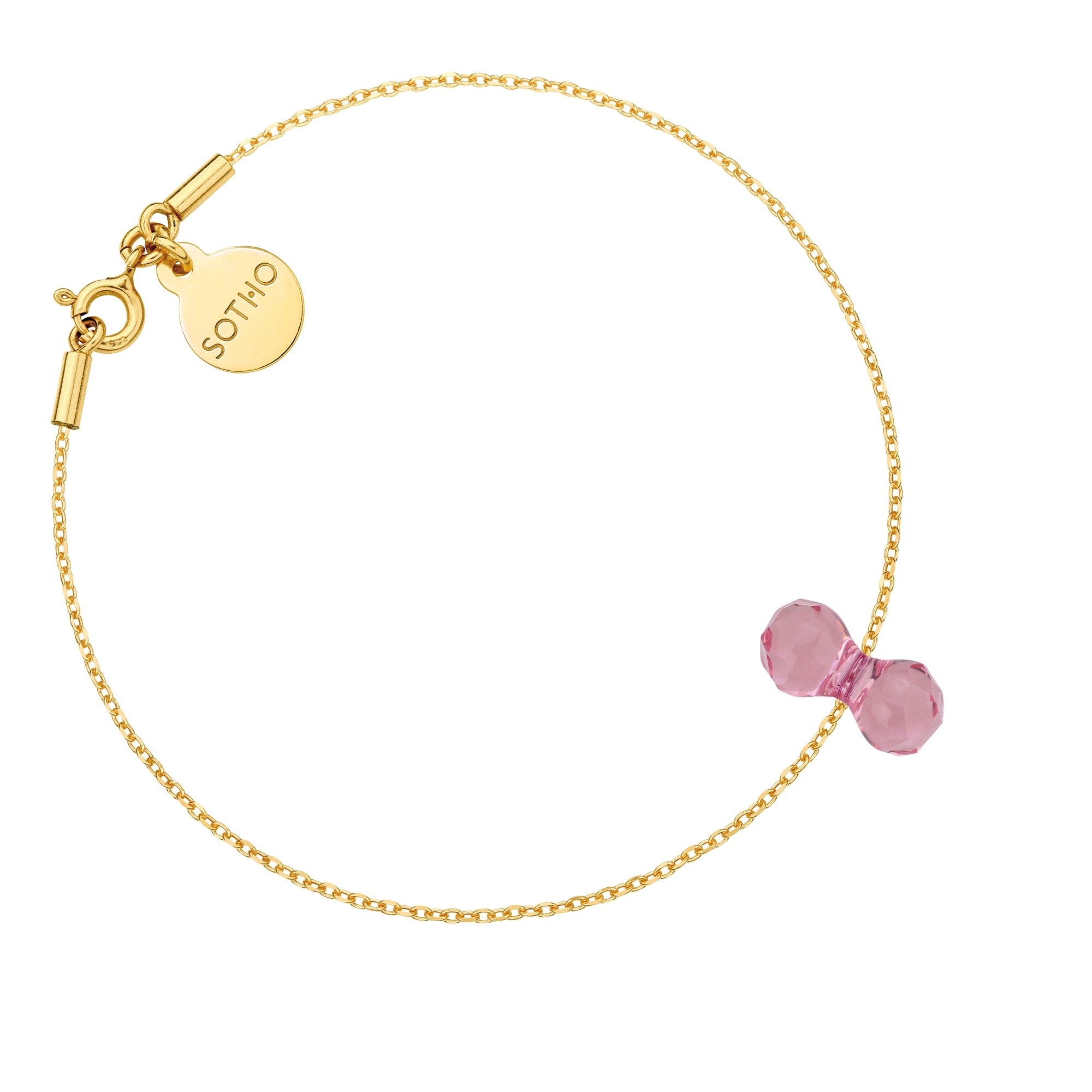 Złota bransoletka z kryształowym ciężarkiem SWAROVSKI® CRYSTAL