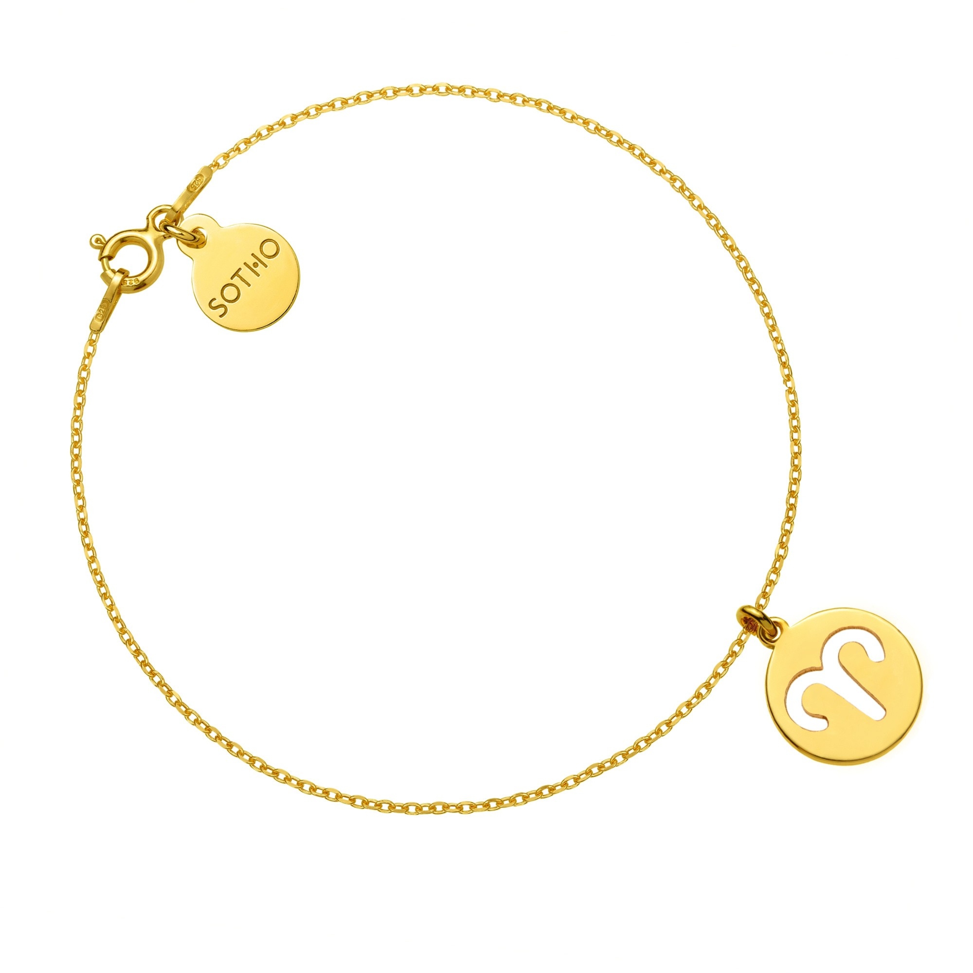 Złota bransoletka z zodiakiem Barana