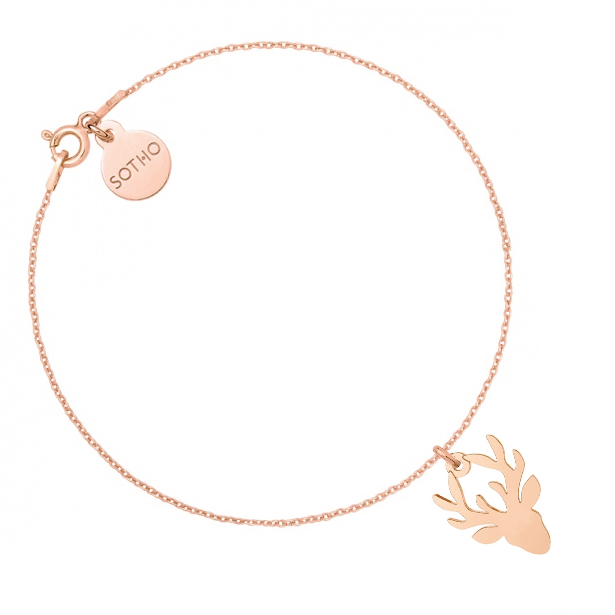 Bransoletka z jeleniem z różowego złota