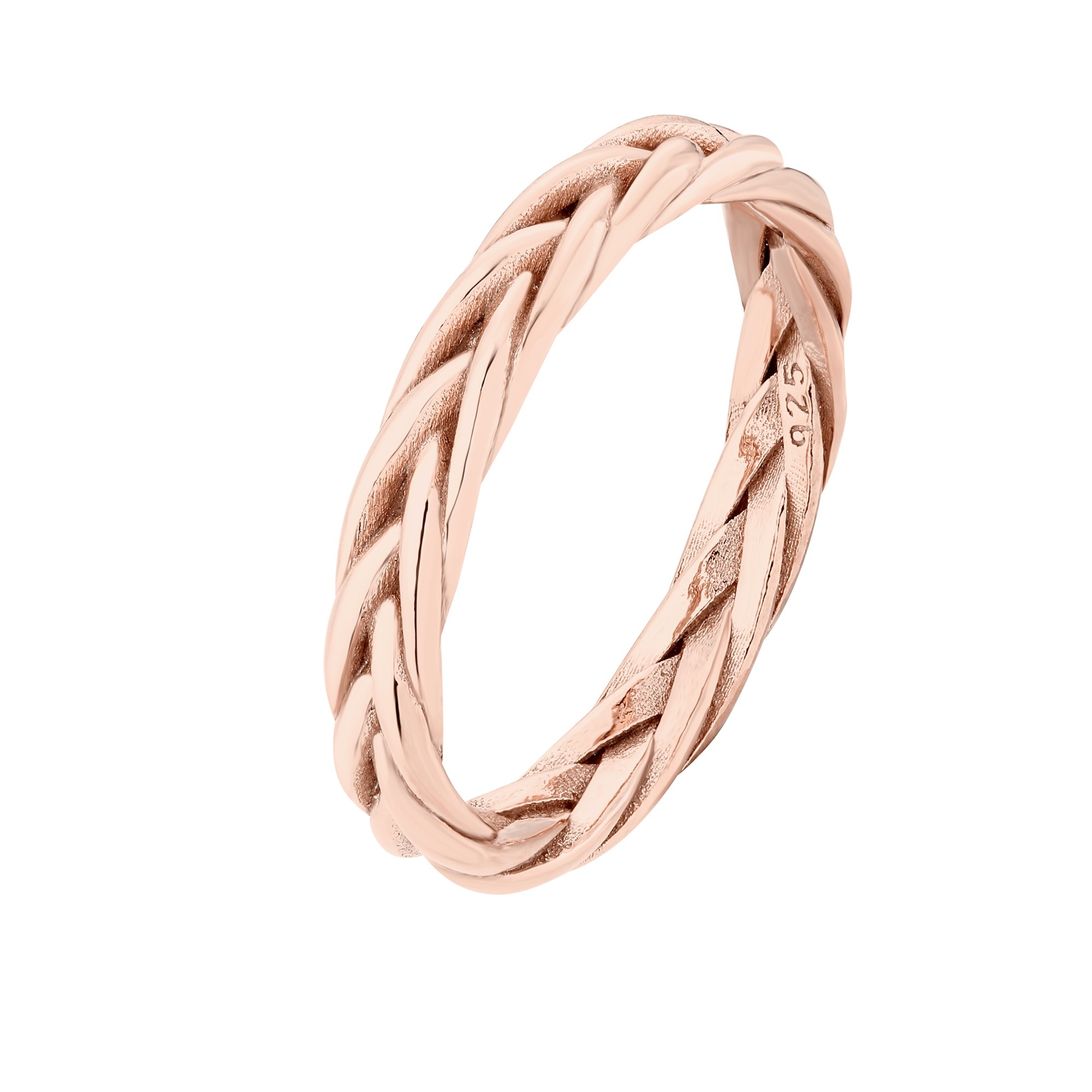 Pleciona obrączka z różowego złota : pierścionki - 10