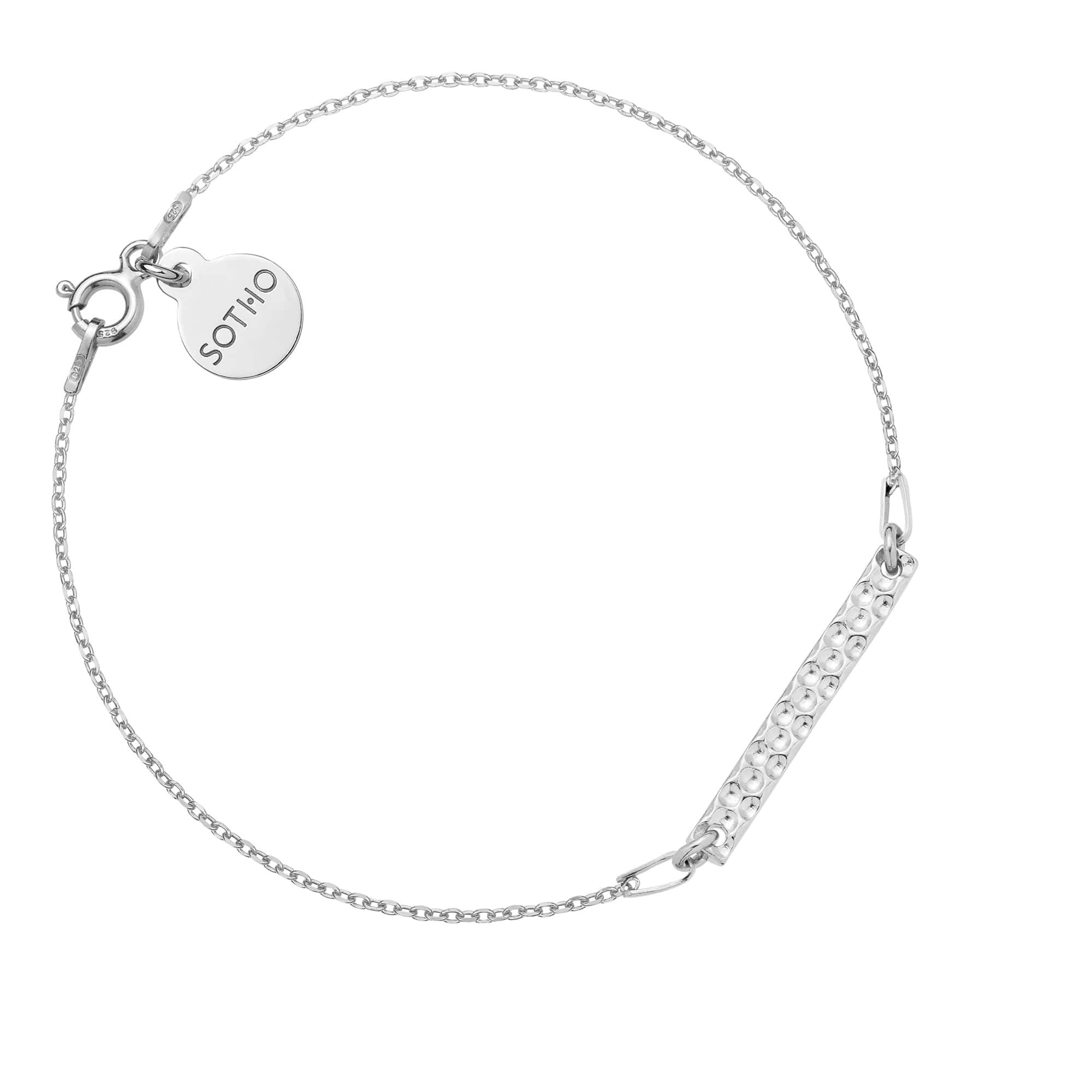 Srebrna bransoletka z chropowatą blaszką