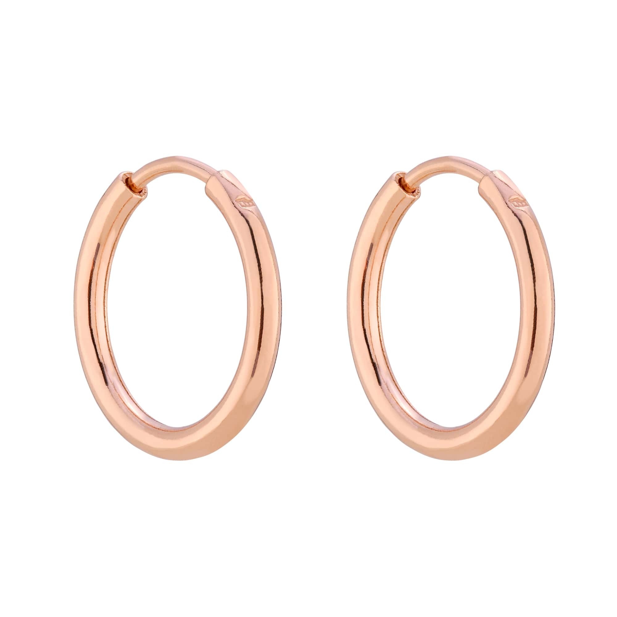 Kolczyki małe koła w różowym złocie S