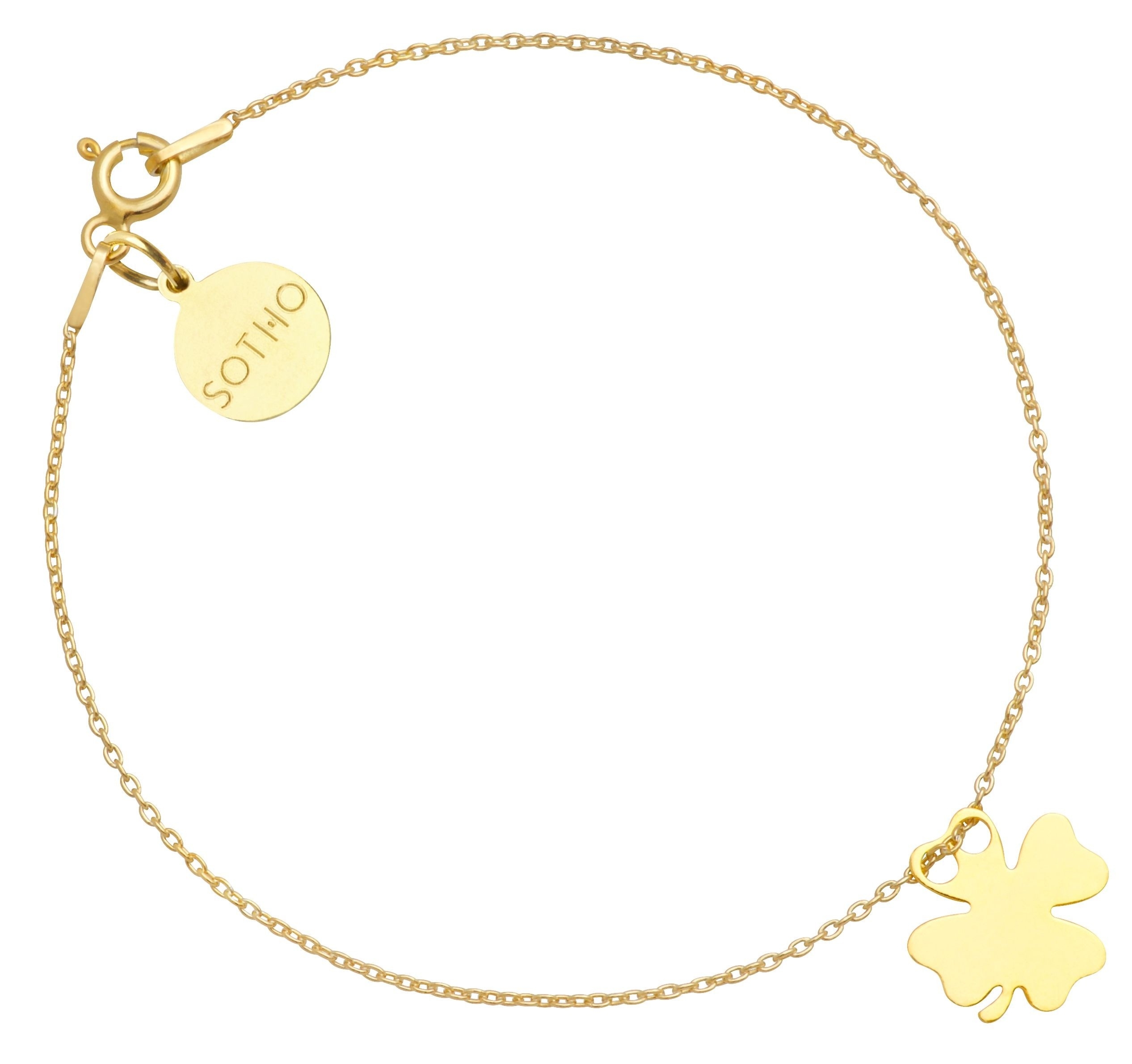 Złota bransoletka z koniczynką