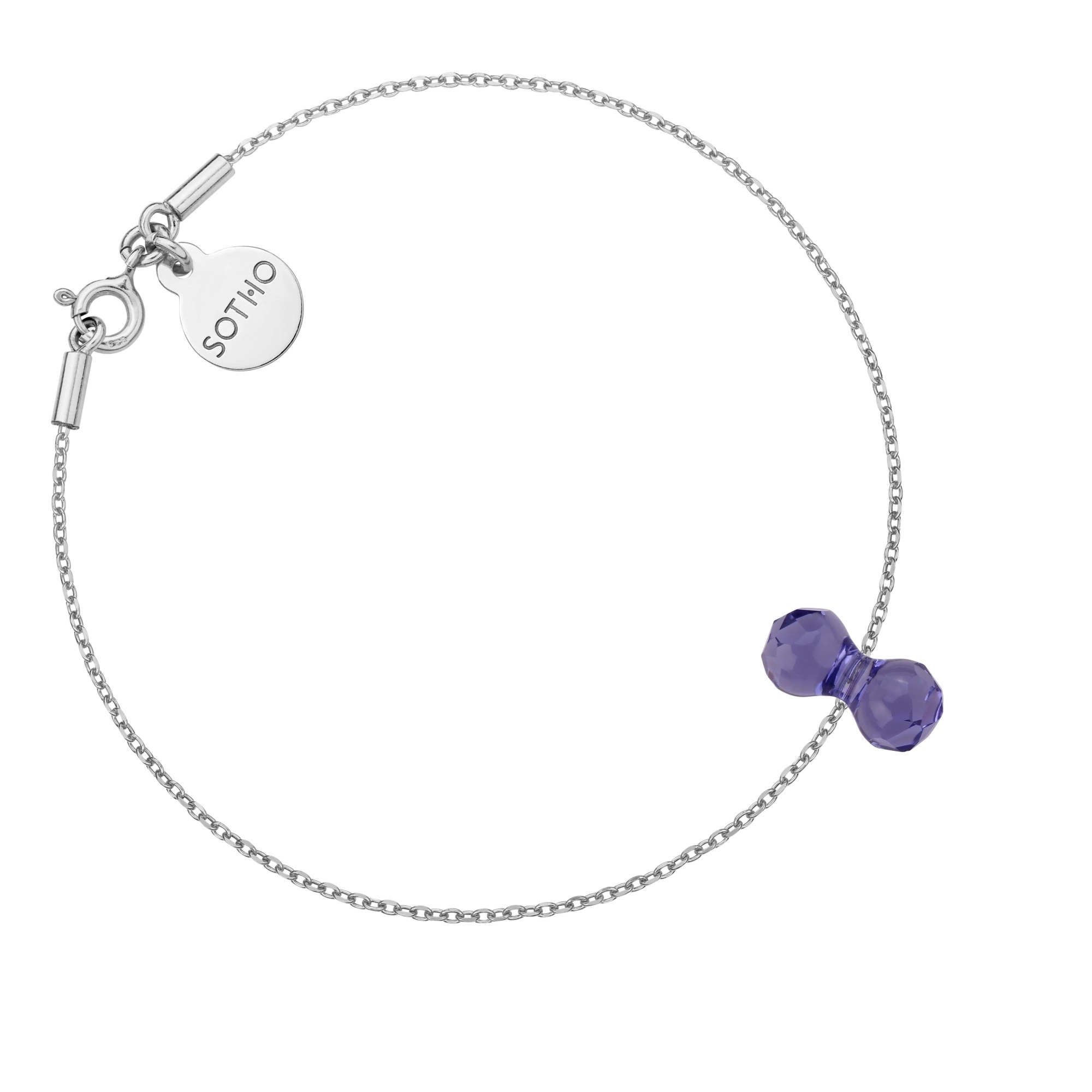 Srebrna bransoletka z kryształowym ciężarkiem SWAROVSKI® CRYSTAL