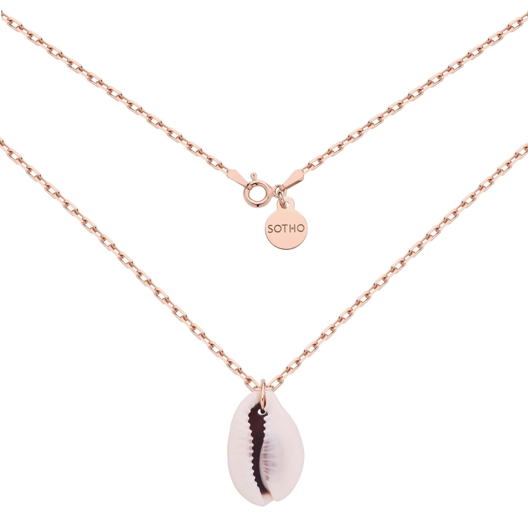 Masywny łańcuszek z różowego złota z muszelką : Długość - 50 cm