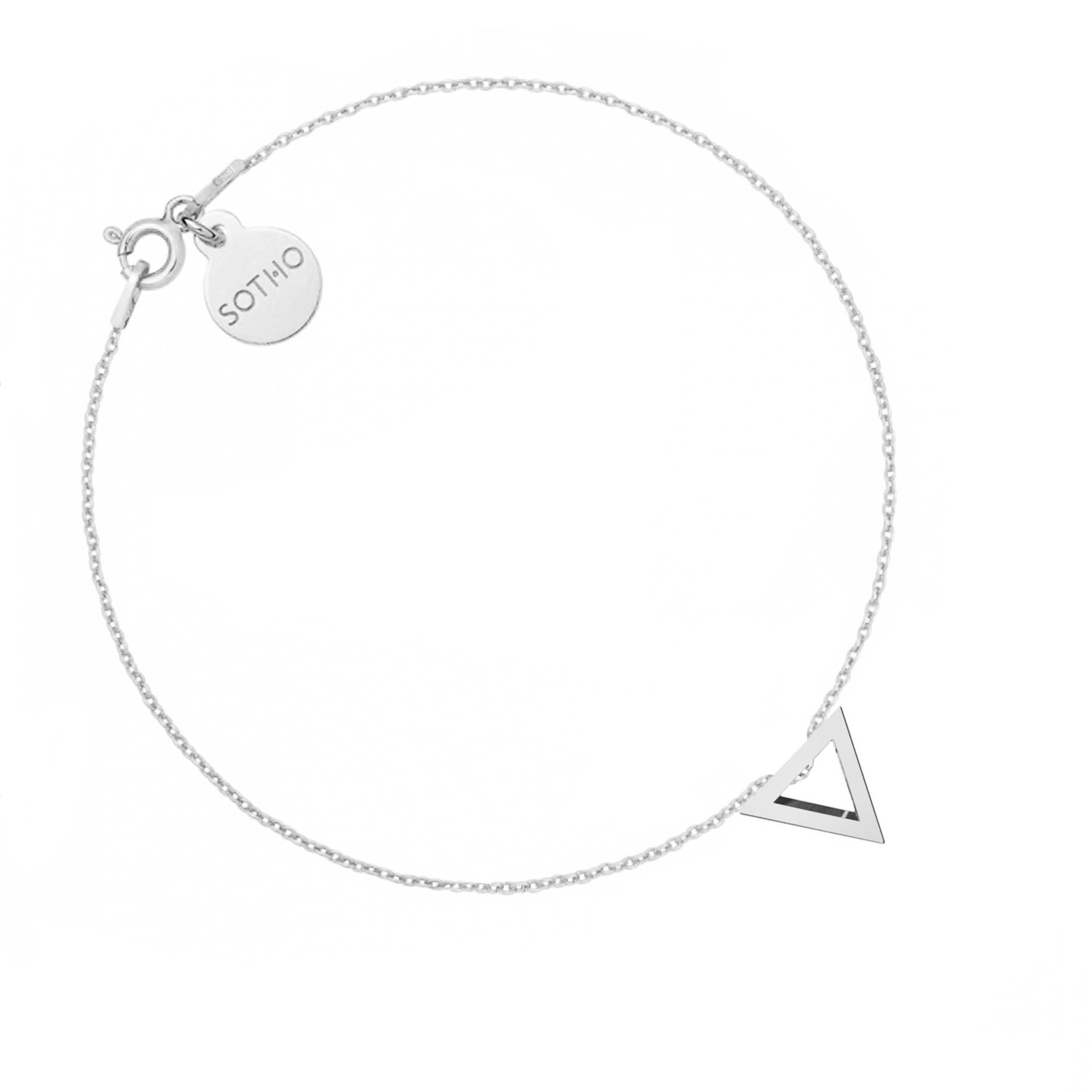 Srebrna bransoletka z przestrzennym trójkątem