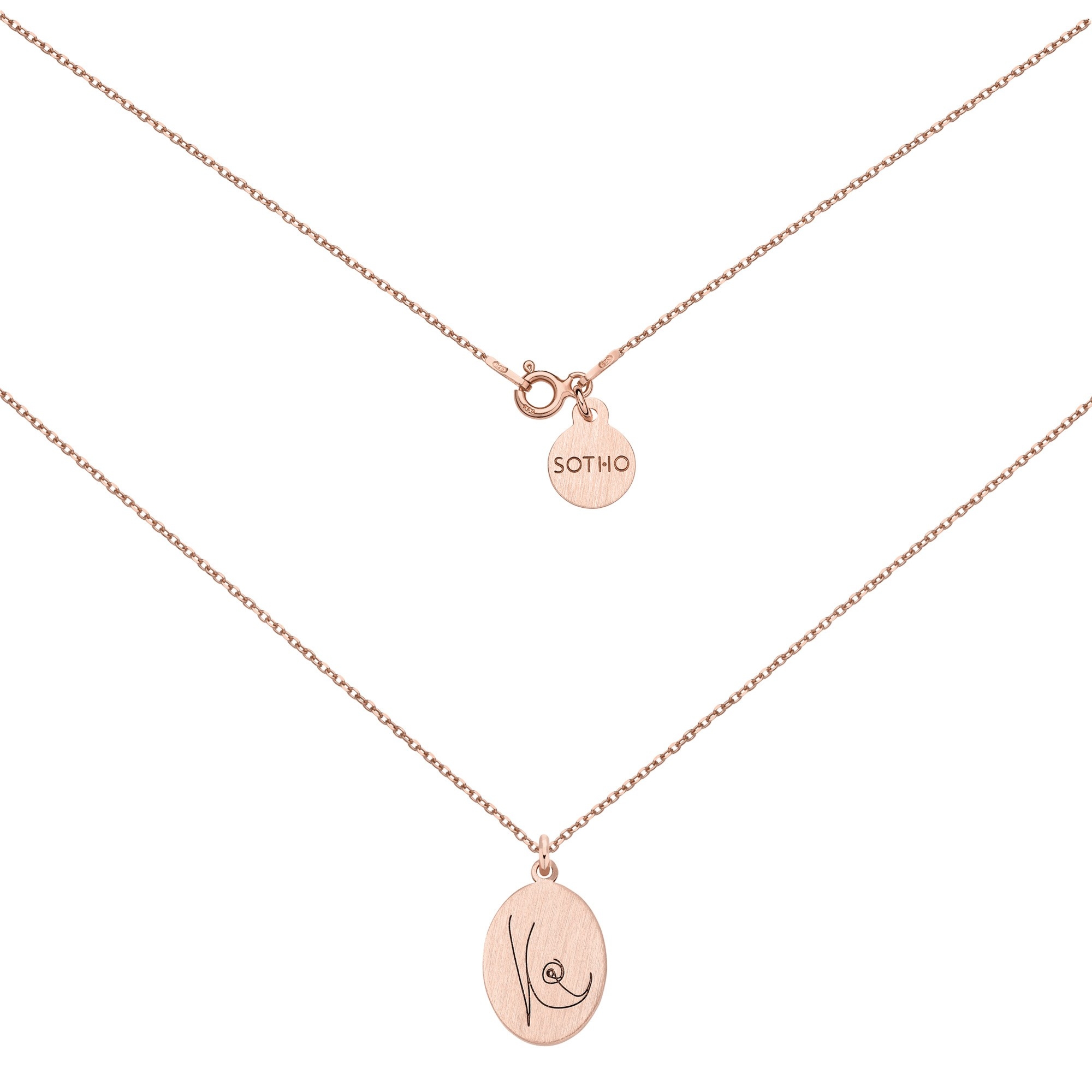 Medalion z różowego złota Body N°6 : Długość - 50 cm