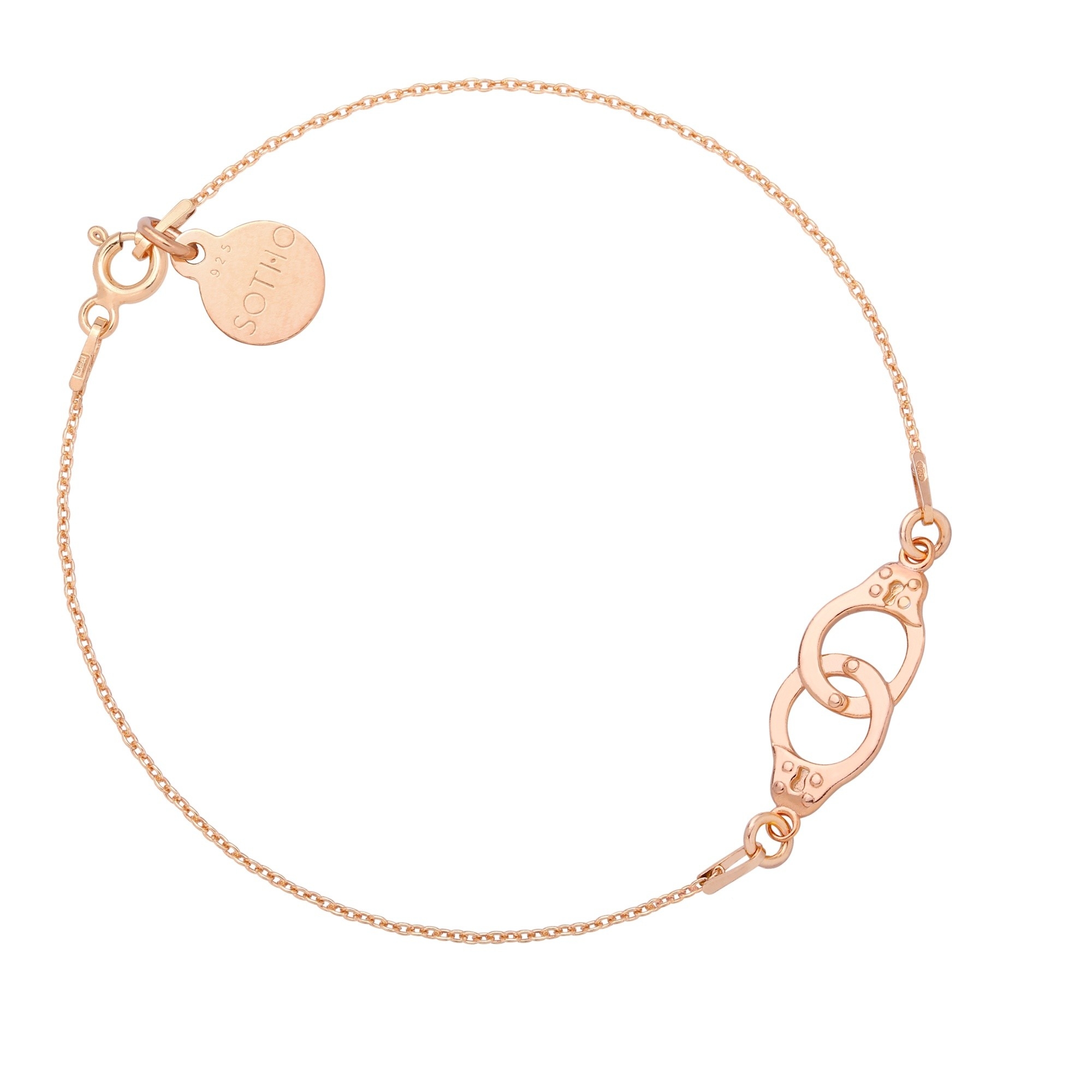 Bransoletka z kajdankami z różowego złota