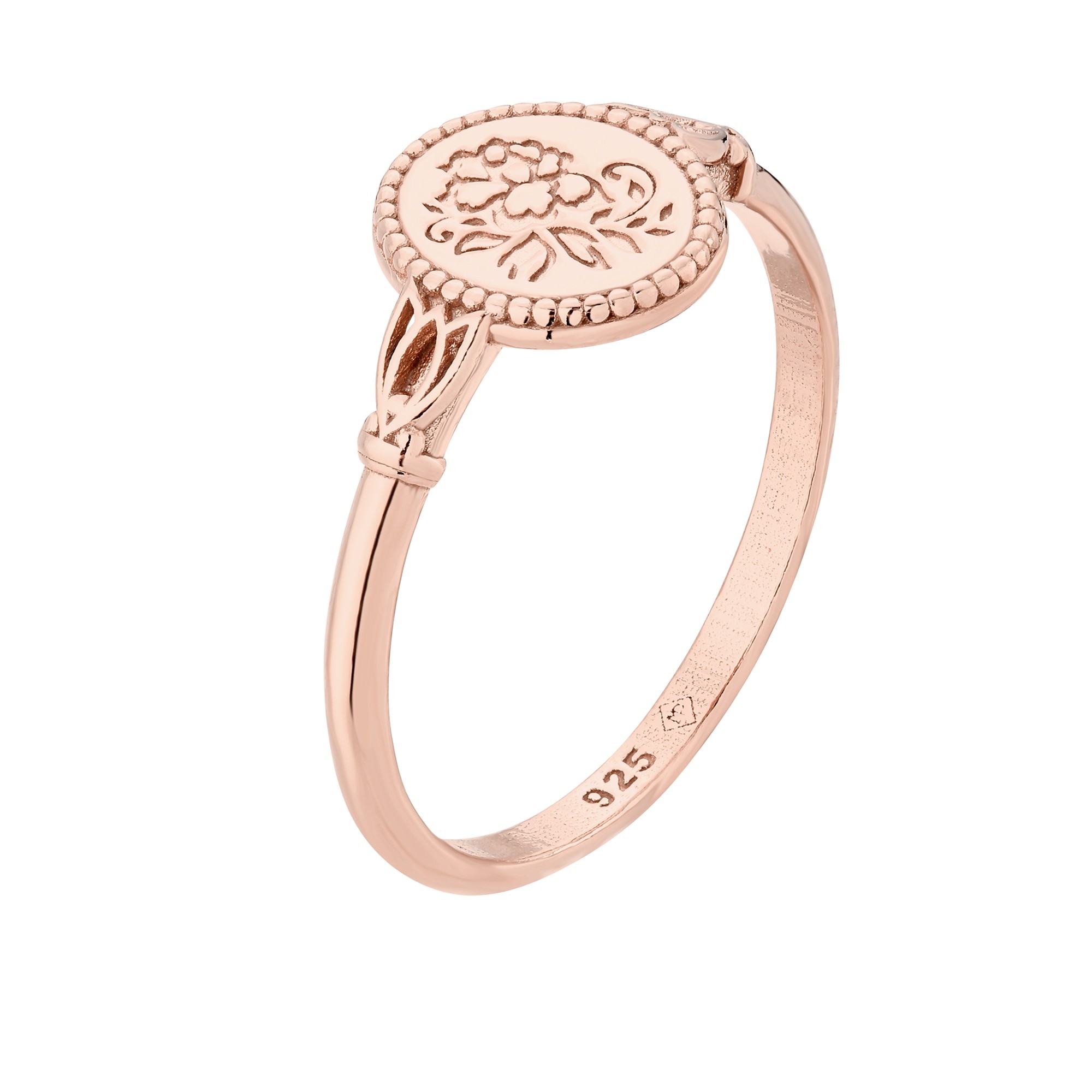 Pierścionek zdobiony różą z różowego złota : pierścionki - 10