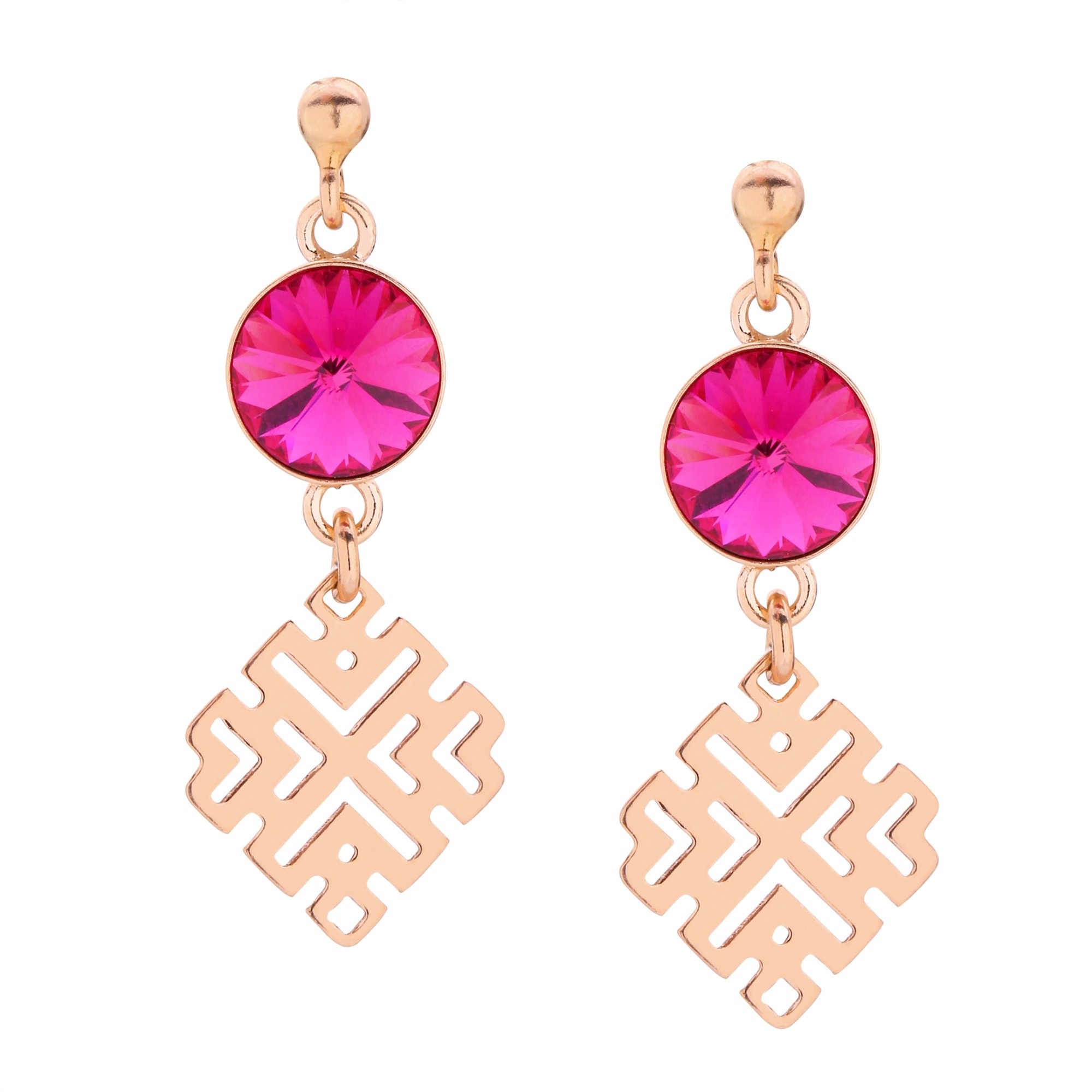Kolczyki z różowego złota z kryształami SWAROVSKI® CRYSTAL