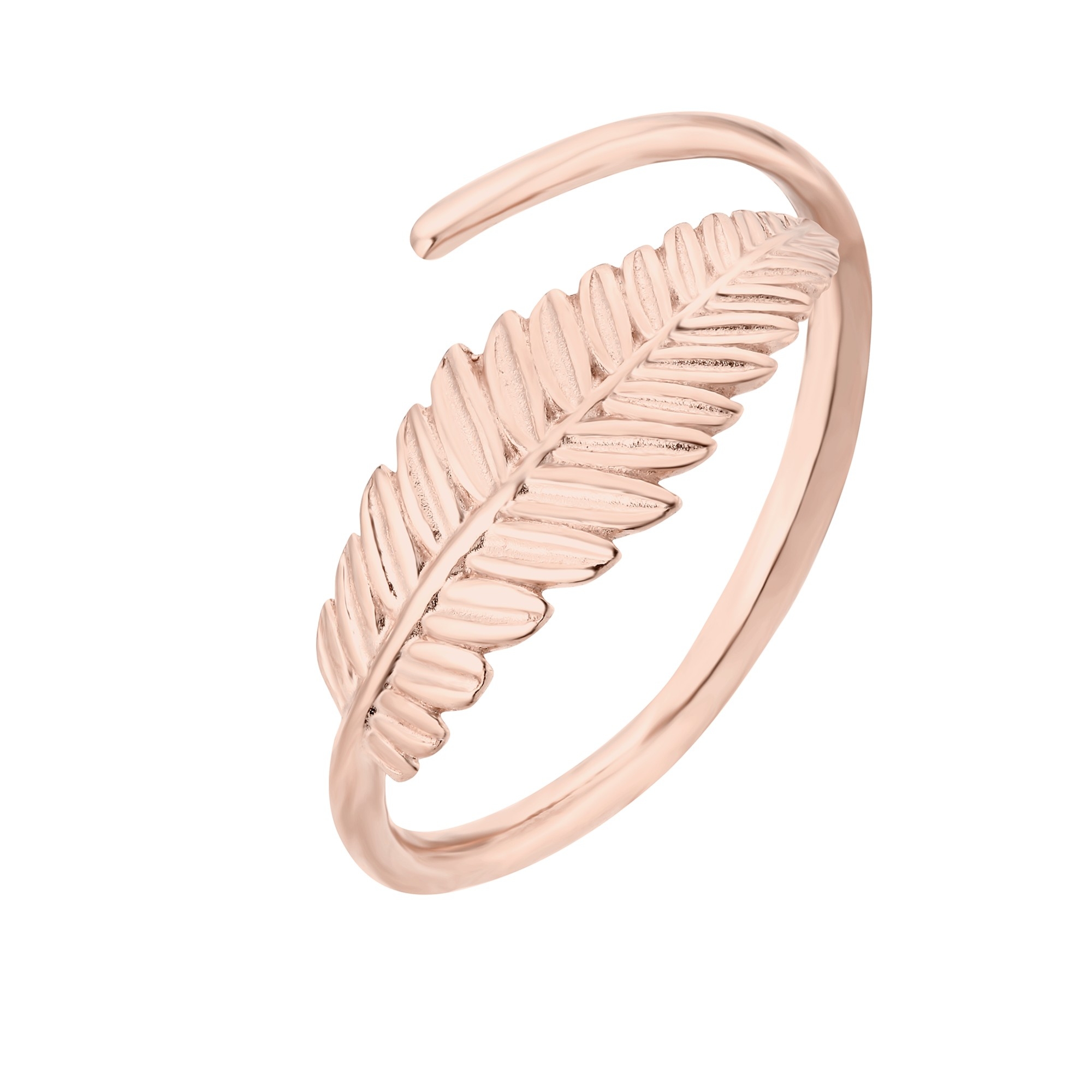 Pierścionek z liściem laurowym z różowego złota