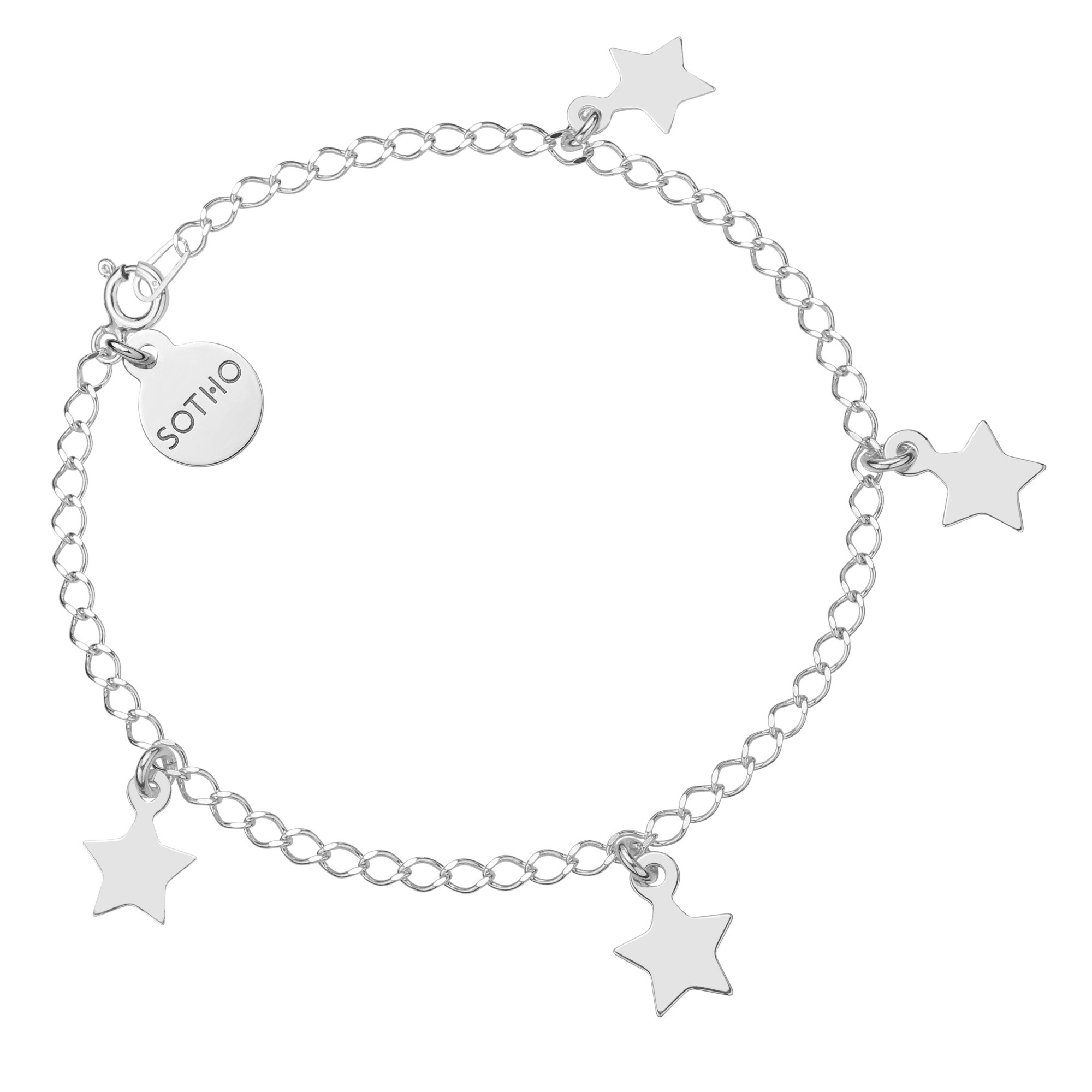 Srebrna bransoletka z gwiazdkami