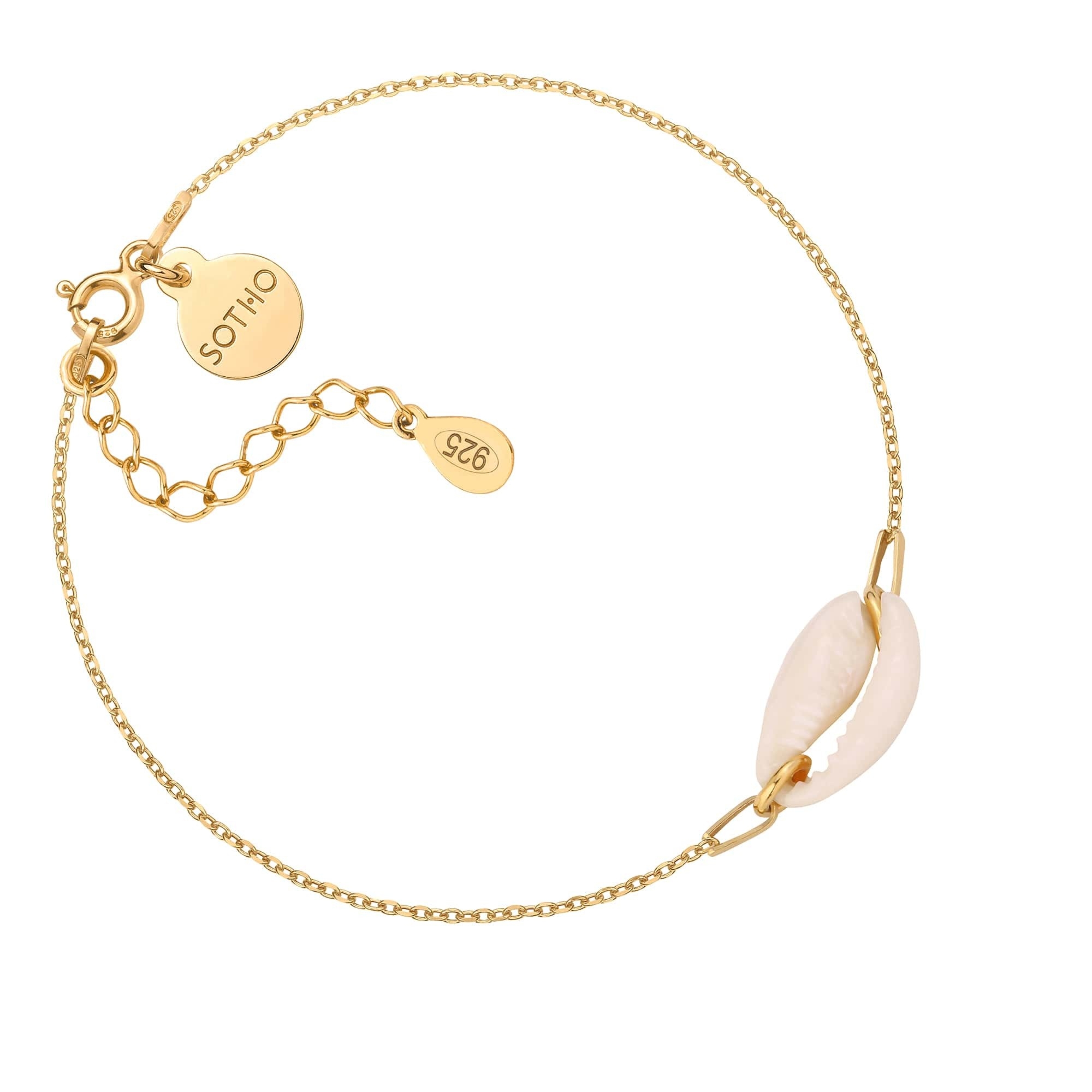 Złota bransoletka z muszelką