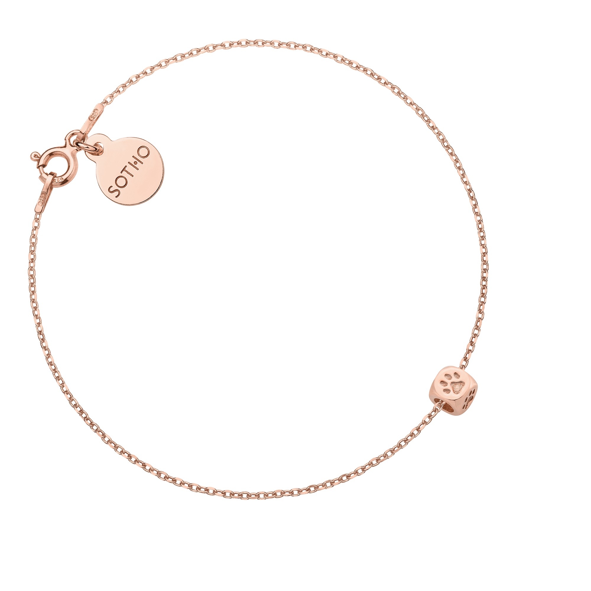 Bransoletka z łapką z różowego złota